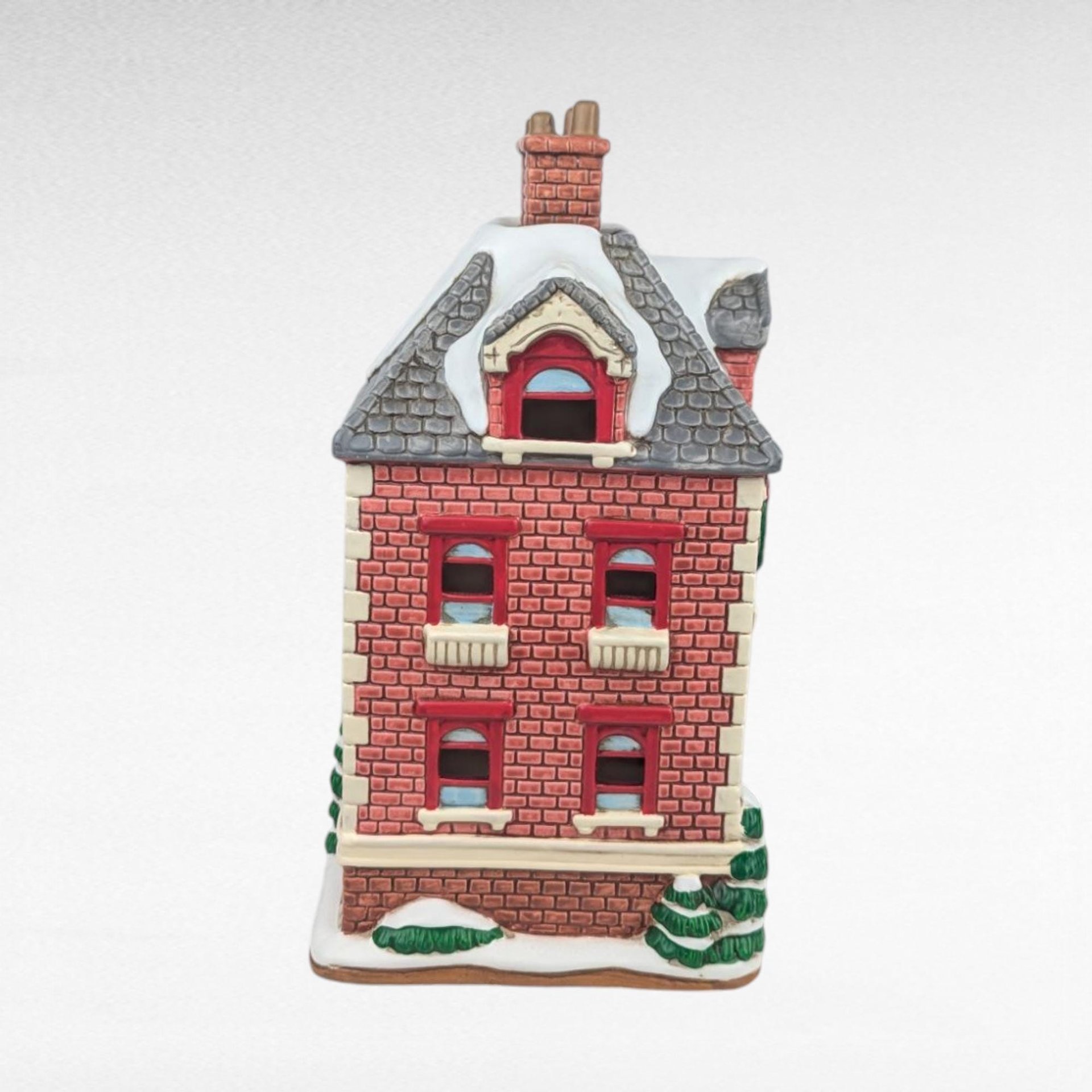 1992 Geo Lefton Doctor's Office Light Up Village House, Vintage Christmas Village Building, Collectible Holiday Decor, Lighted Ceramic House