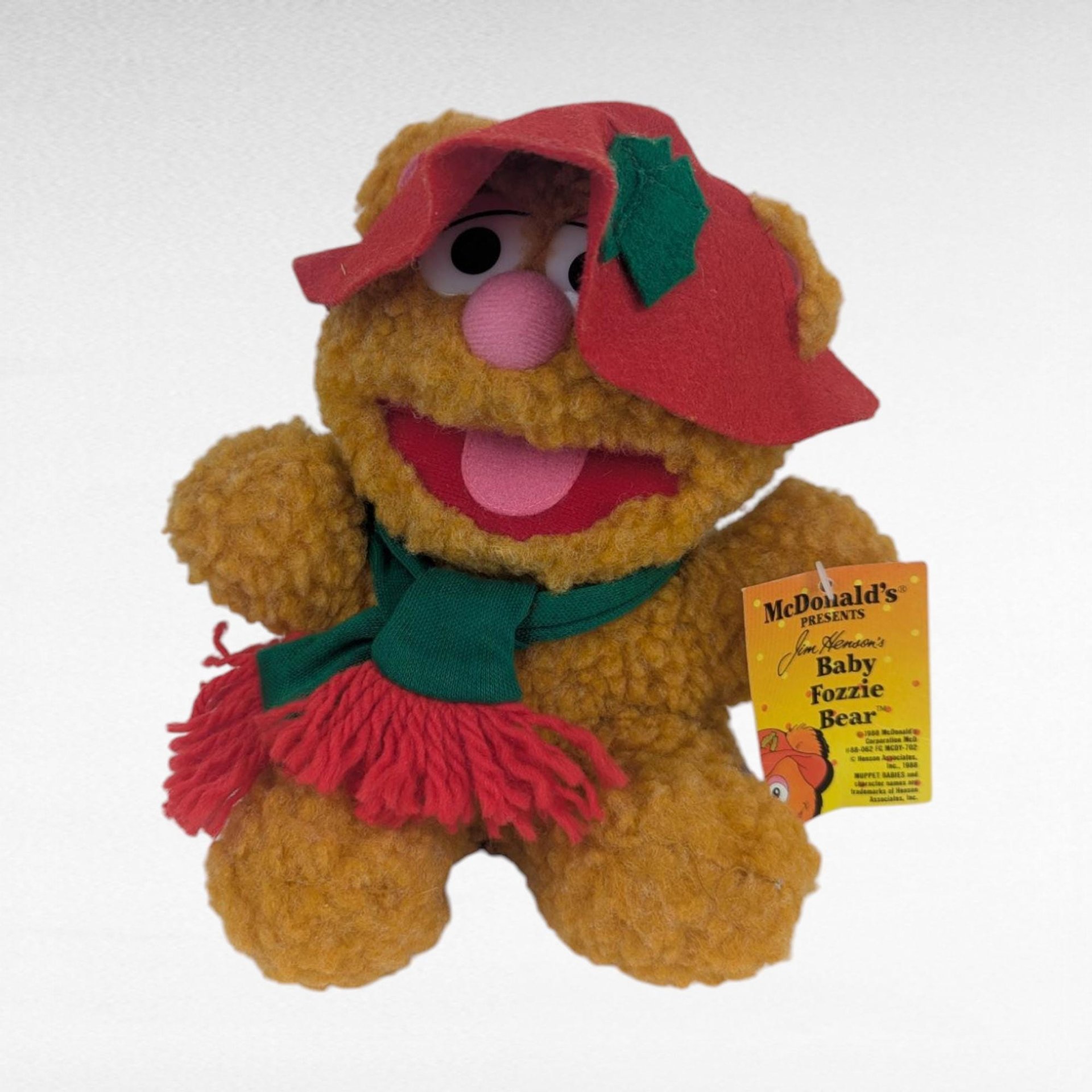 Vintage Muppets Fozzie Bear & Kermit the Frog Plush Toy Set, McDonalds Fozzie, Holiday Muppets, Collectible Jim Henson Characters
