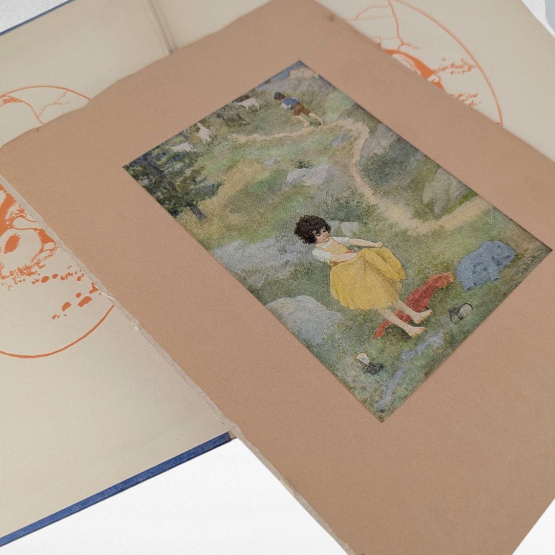 Antique 1919 Heidi Book by Johanna Spyri, Lippincott Edition with Maria L Kirk Illustrations, Vintage Blue Hardcover Childrens Classic