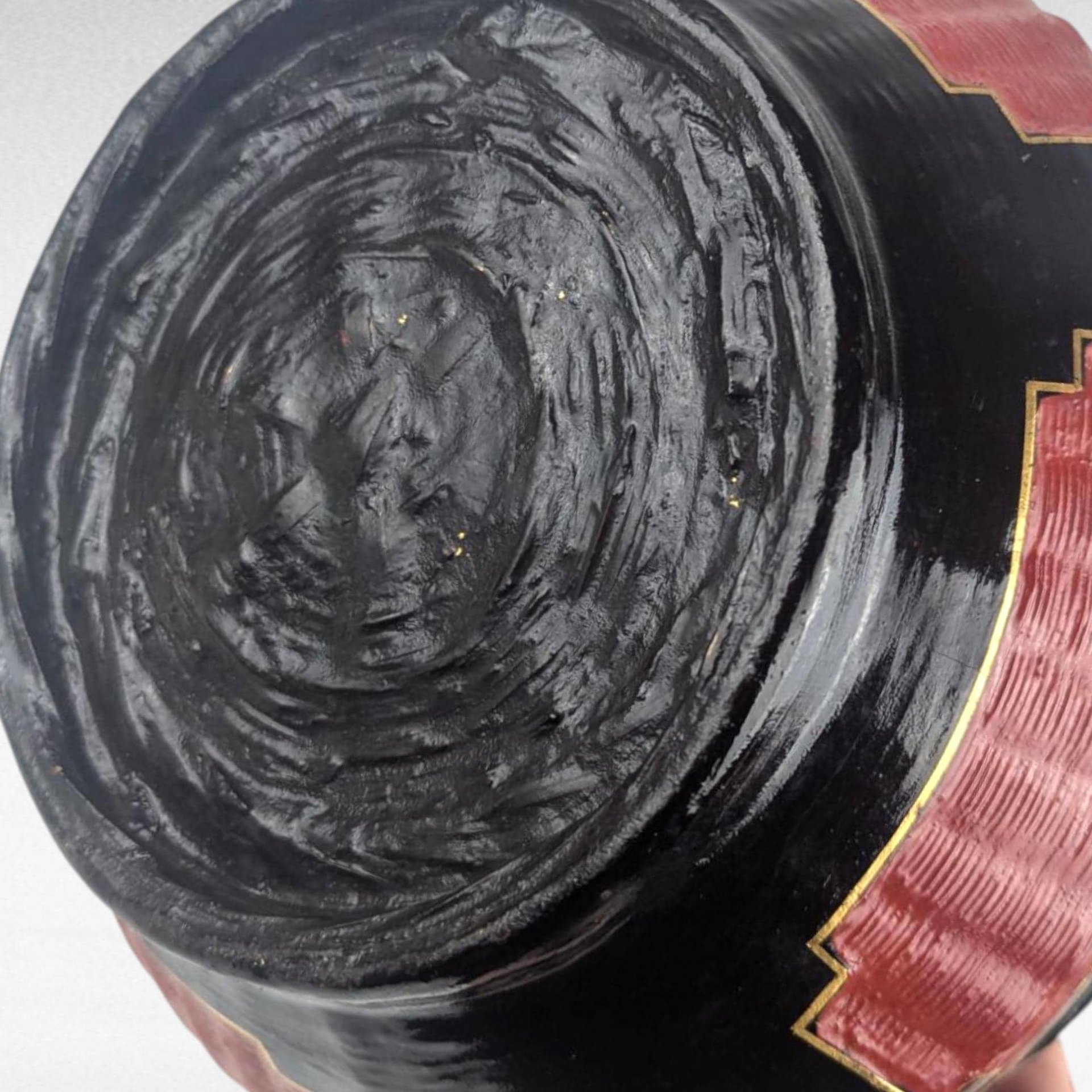 Vintage Chinese Wedding Basket, Hand Painted Red Black Gold Bamboo, Peranakan Bakul Sia Dowry Basket, Asian Home Decor