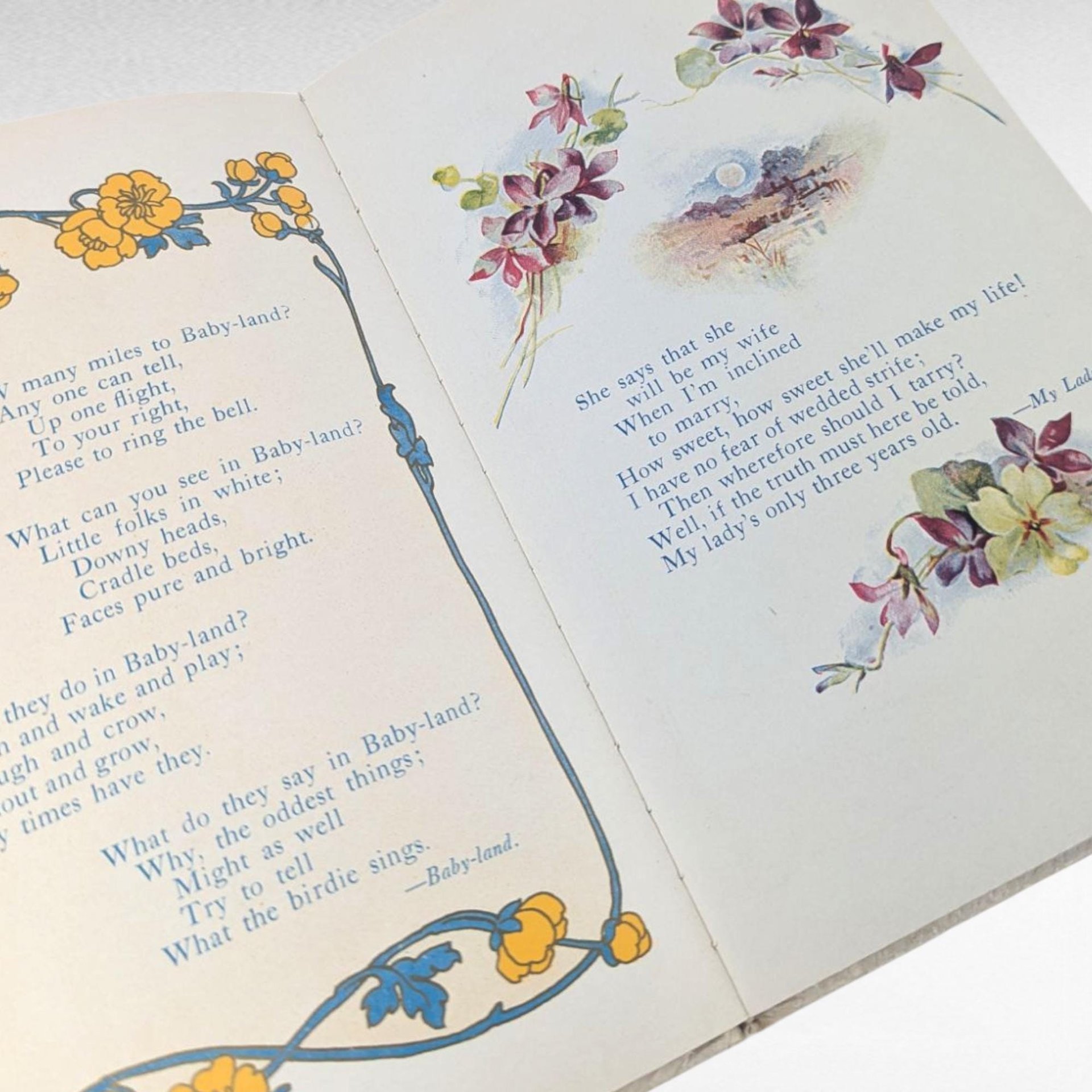 Vintage Eugene Field Poetry Book, Childhood Memories from Cupples & Leon, Children's Poems, Decorative Floral Book for Nursery Decor