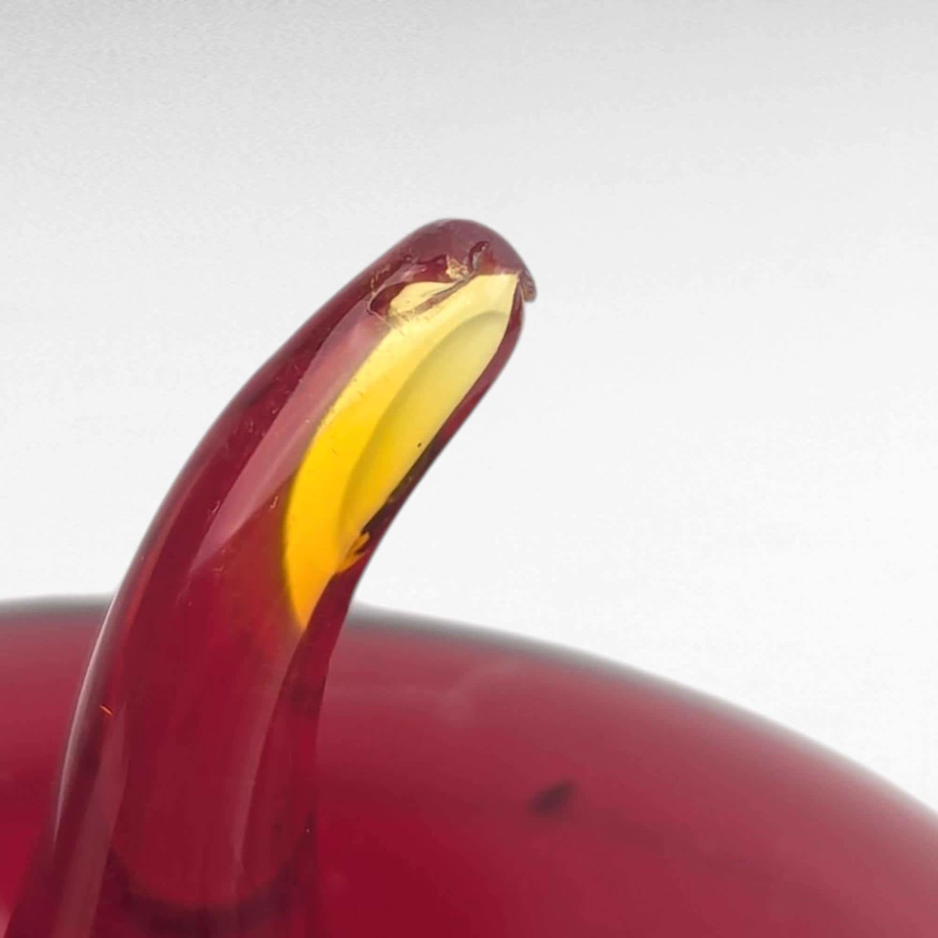 Vintage Swedish Art Glass Apple Paperweight, Red Hand Blown Glass Fruit by Konst Glass, Mid Century Modern Desk Decor, Teacher Appreciation