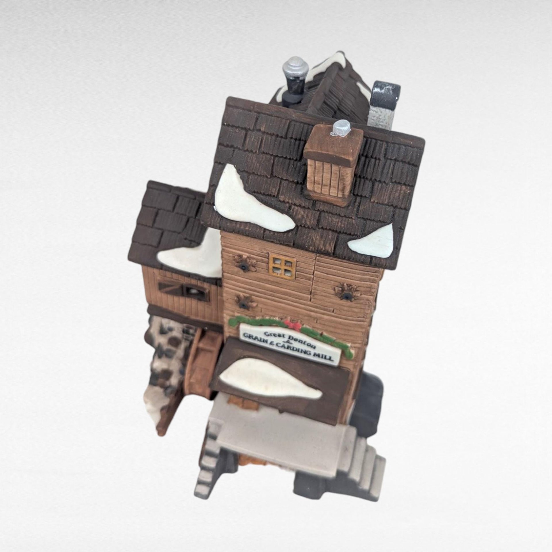 Dept 56 Great Denton Mill, 1995 Dickens Village, Christmas Light Up Building, D56, Grain & Carding Mill