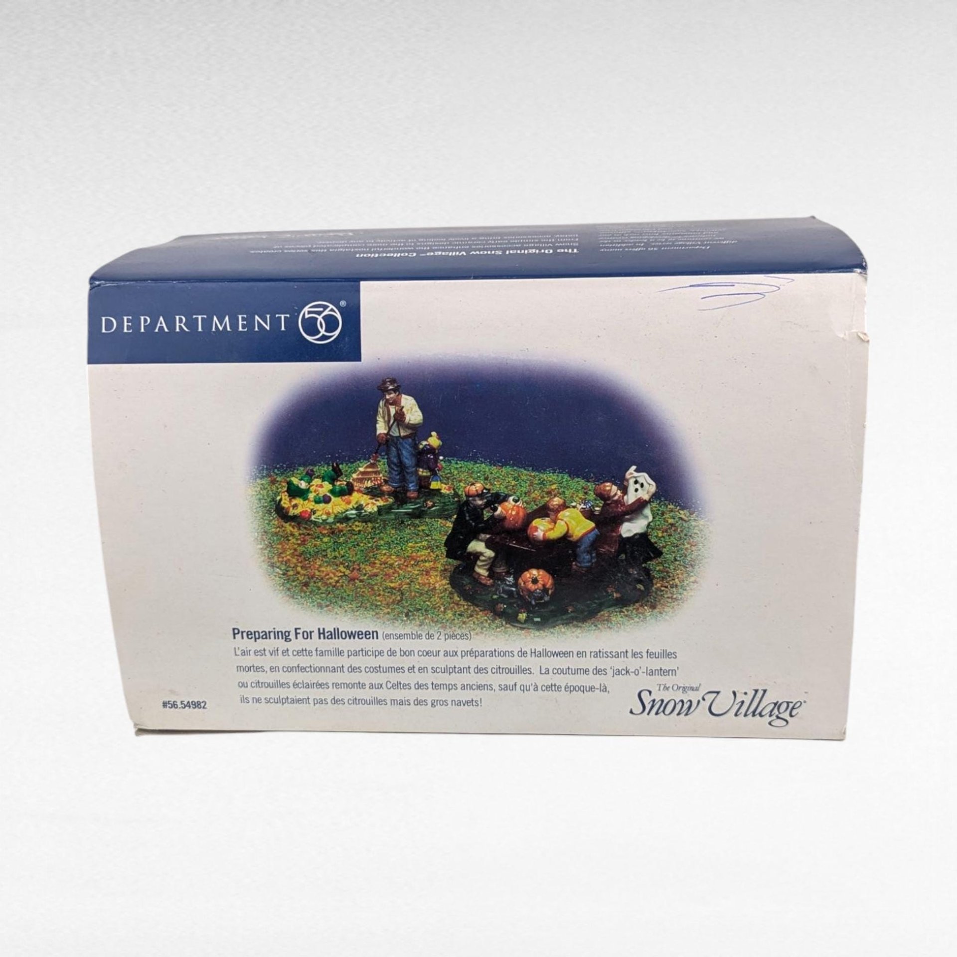 Vintage Dept 56 Snow Village Preparing For Halloween Figurine Set #54982 With Box, D56 Collectible Fall Autumn Decor Gift