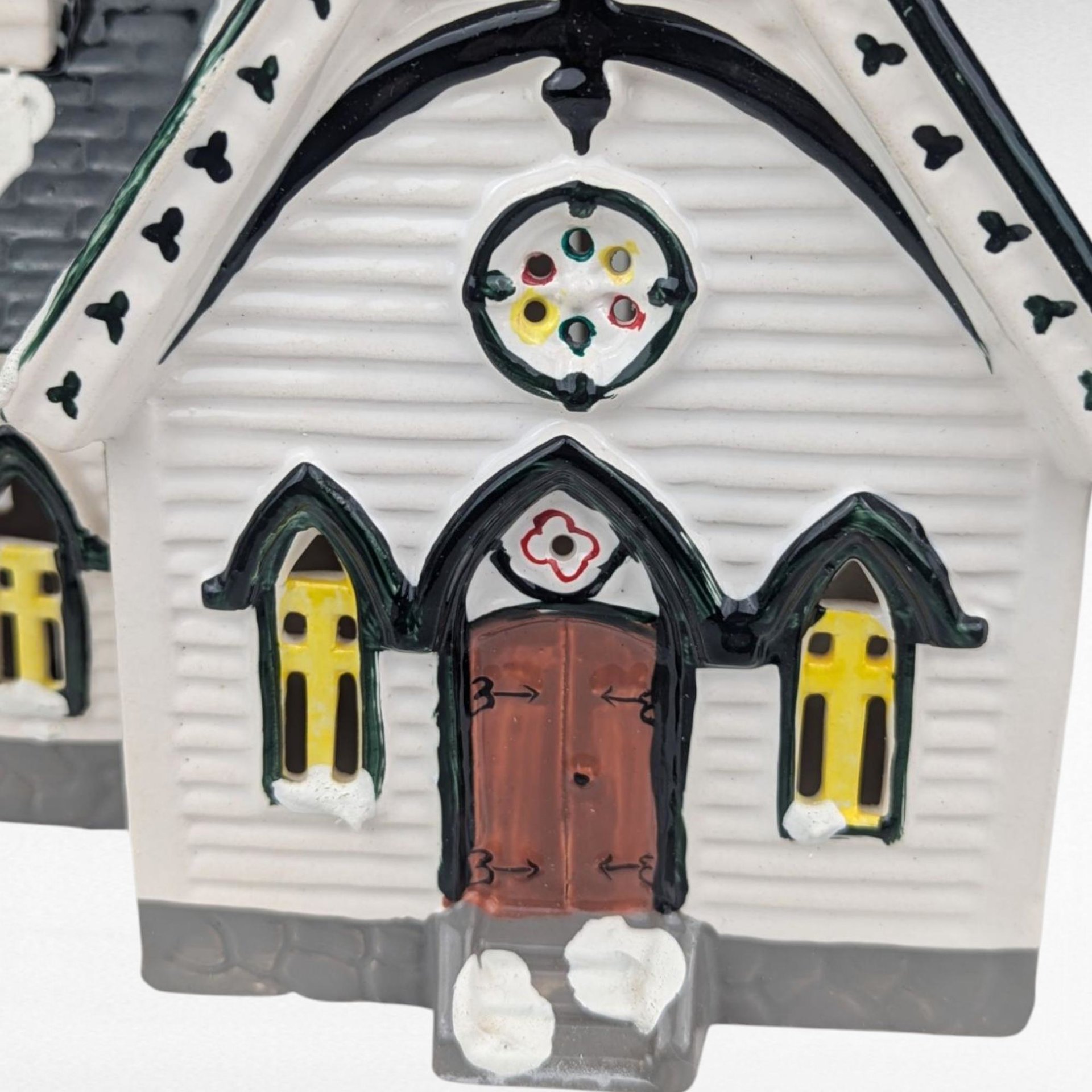 Vintage 1988 Dept 56 Snow Village Church of the Open Door Lighted Building With Box & Cord, D56 Christmas Collectible