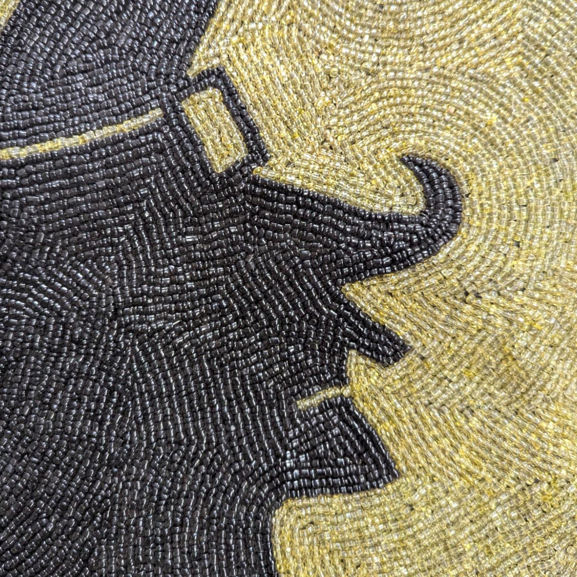 Vintage Beaded Witch Silhouette Placemat - Halloween Table Decor - Spooky Wall Hanging Centerpiece