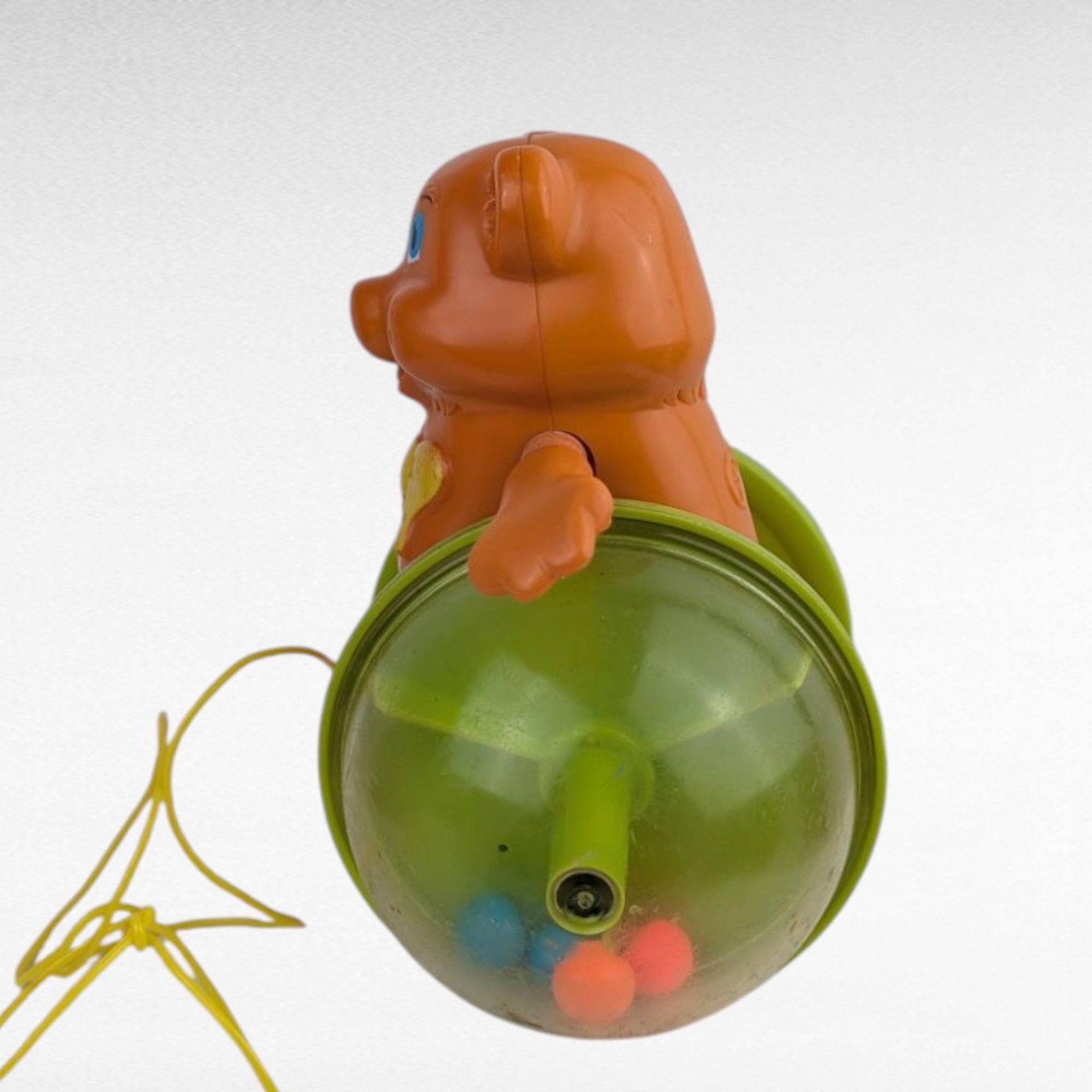 Vintage 1979 Fisher Price Bob Along Bear Pull Toy, Classic 70s Nursery Decor, Toddler Push Roller Toy, Nostalgic Gift