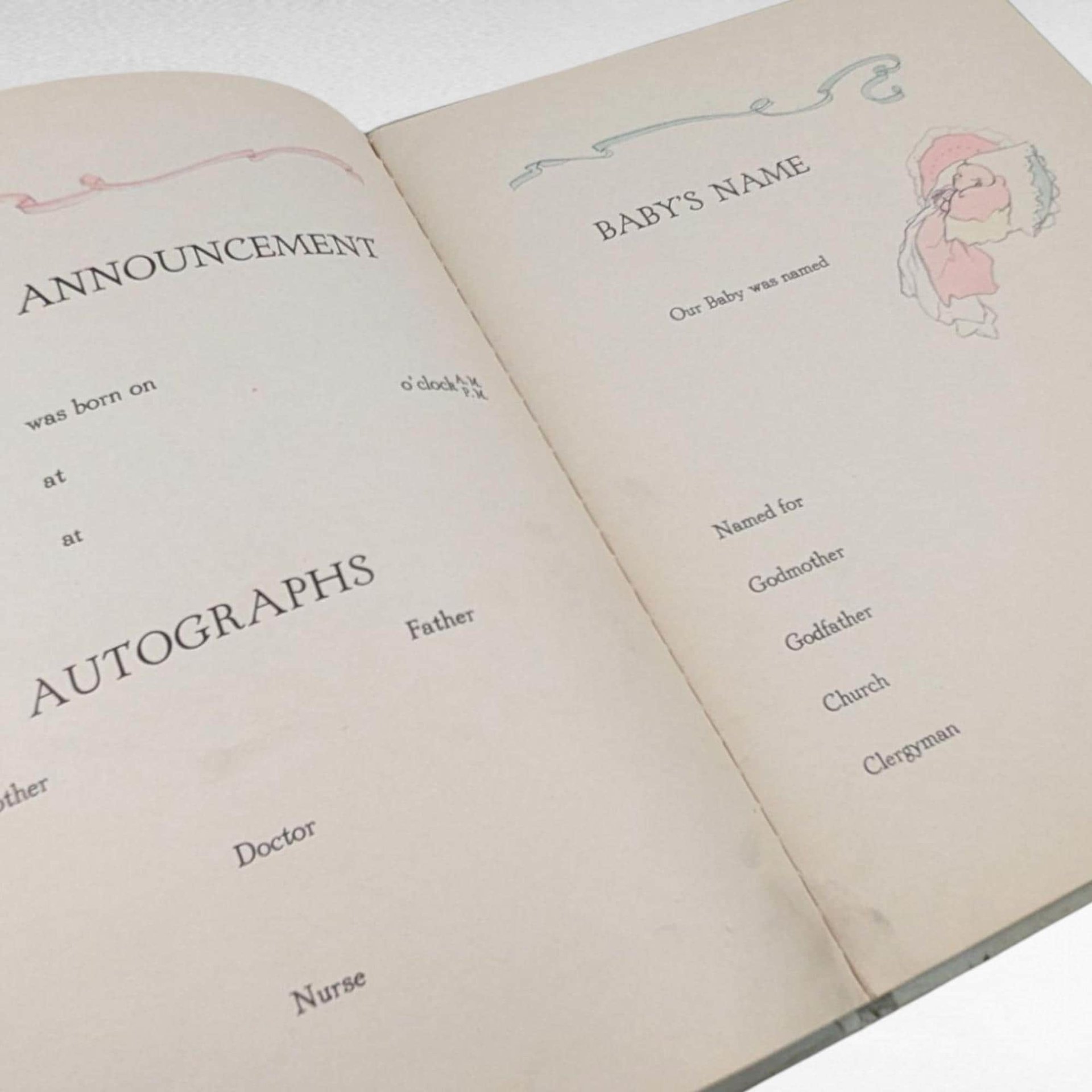 Vintage 1934 Story of Our Baby Book, Unused Whitman Memory Book, Edit Kovar Art Deco Era Keepsake Journal, Newborn to Seven Years