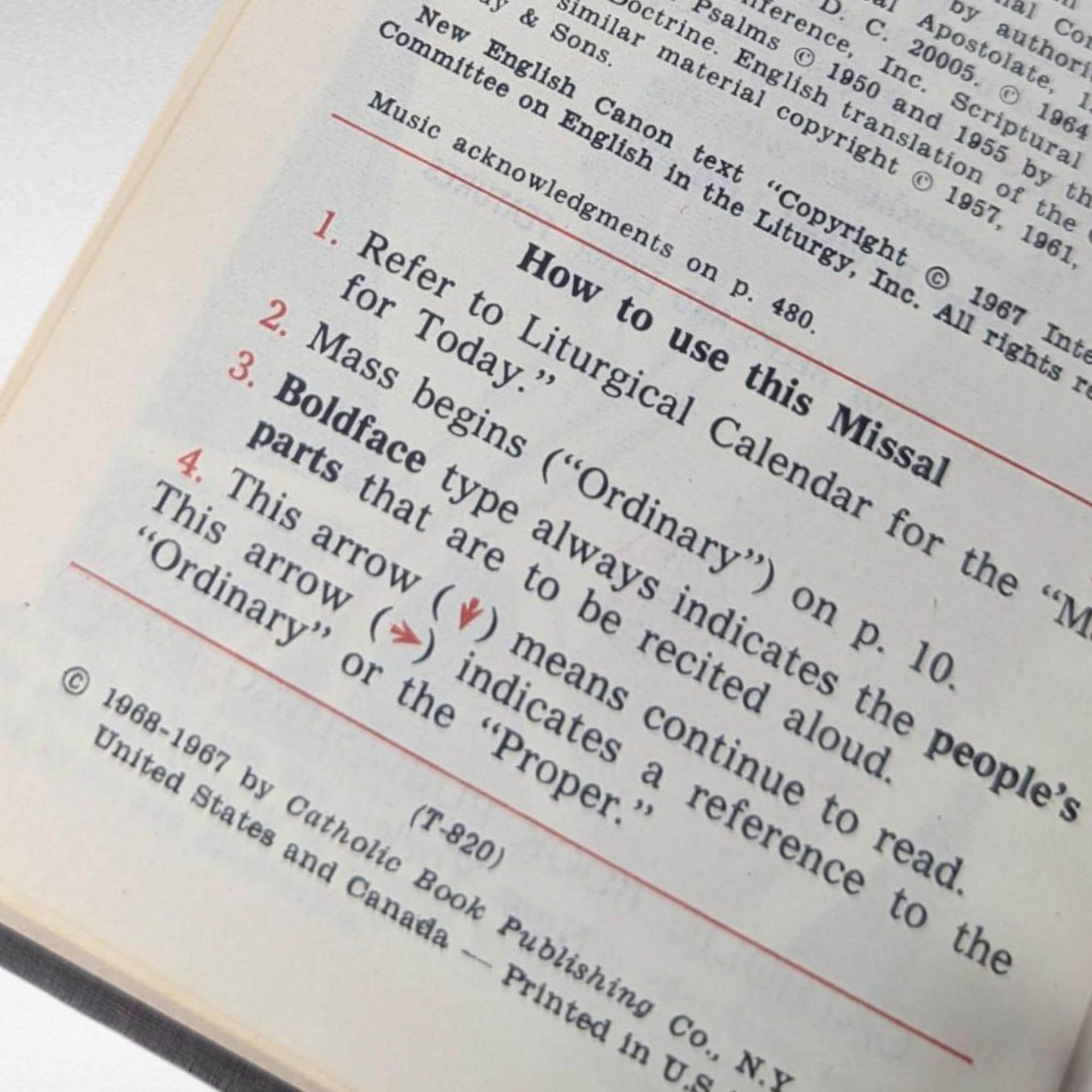Vintage 1968 New Saint Joseph Sunday Missal Hymnal, Catholic Mass Book, English Liturgy, Vatican II Era