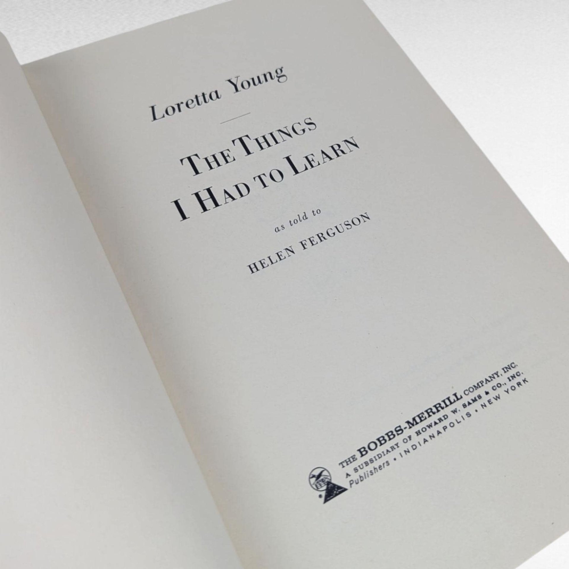Vintage 1961 Loretta Young The Things I Had To Learn, Autobiography, HC, Hollywood Star Memoir, Classic Film