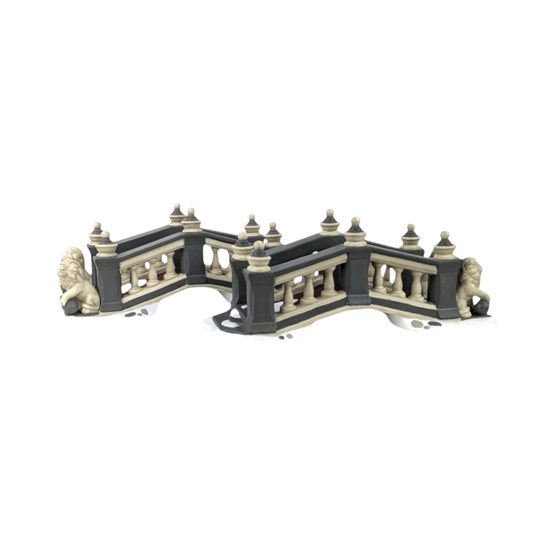 Dept 56 Heritage Village Bridge Set, Pair of Ceramic Bridges, Replacement Pieces, Christmas Village Accessory, Gift for Collector