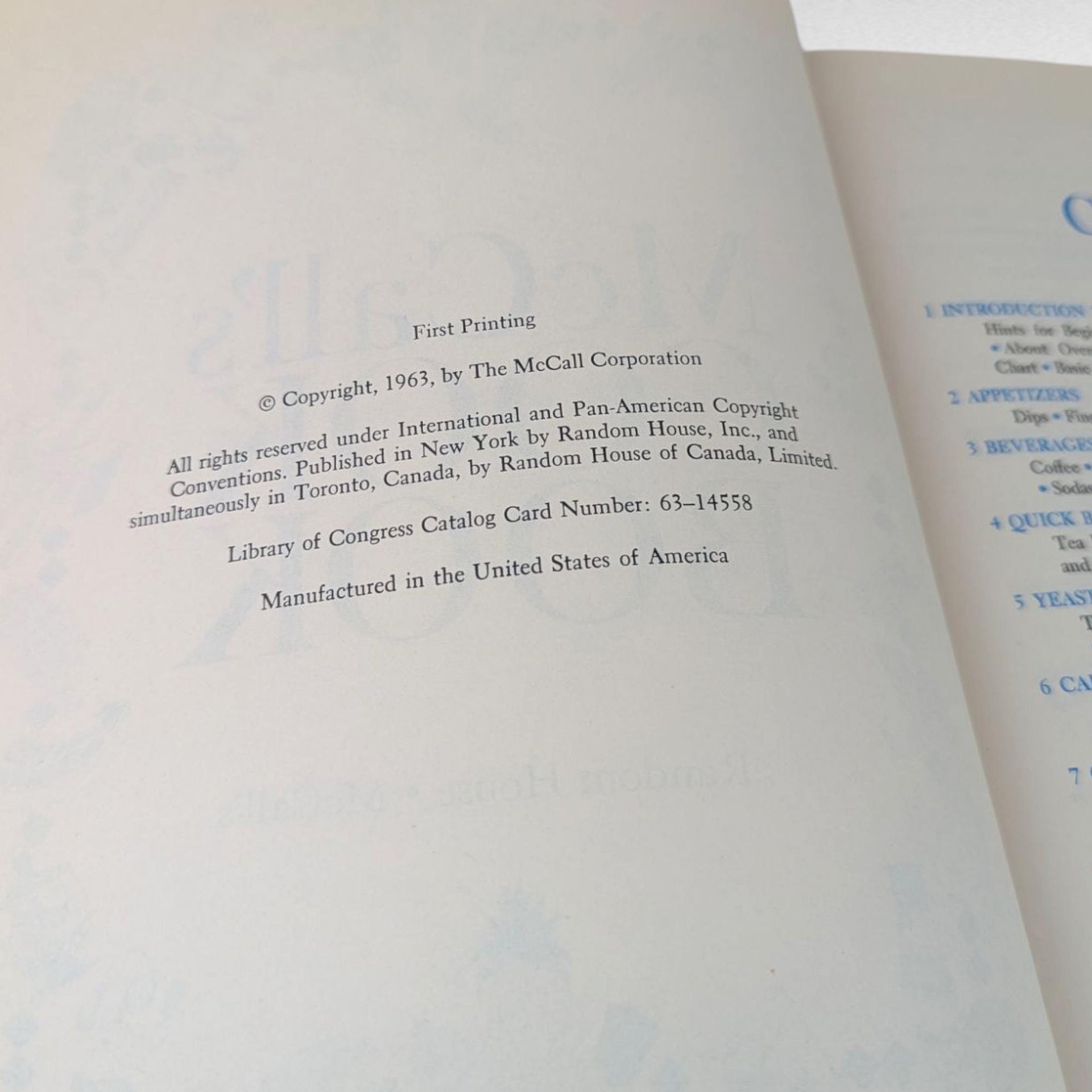1963 McCall's Cook Book, Hardcover Blue Edition, Classic American Recipes, Step-by-Step Cooking Guide, Random House, Culinary Collectible