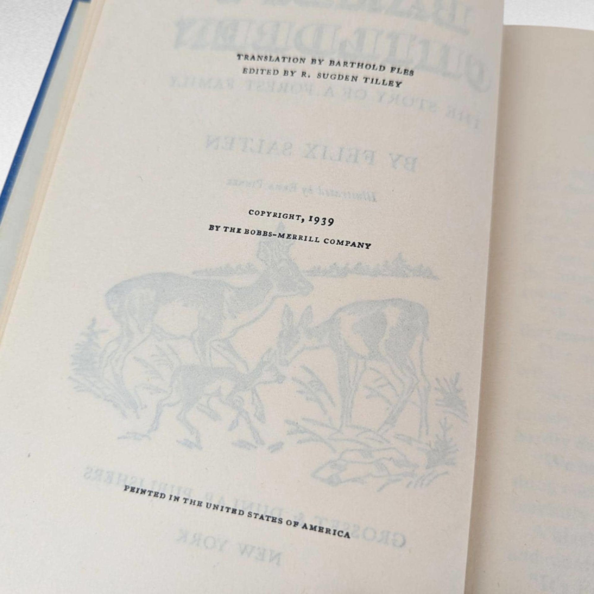 1939 Bambi's Children, Felix Salten, Vintage Hardcover Book, Grosset & Dunlap, Classic Animal Story, Collectible Childrens Literature