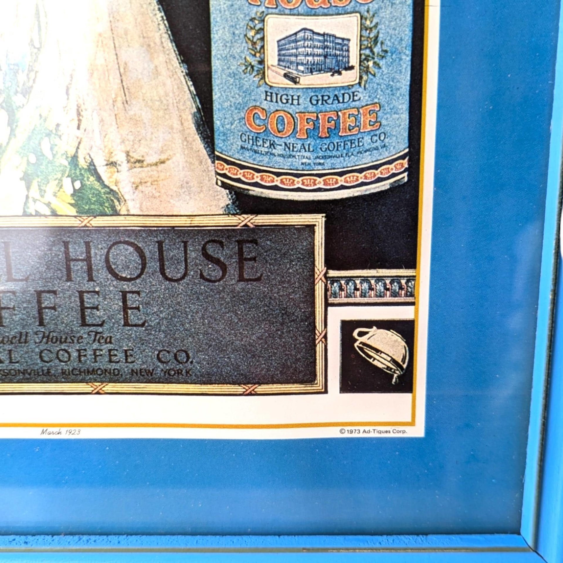 Set of 3 Vintage Framed Ad Prints, Black Jack Gum, Maxwell House Coffee, Postum Beverage, Retro Decor, Advertising Art