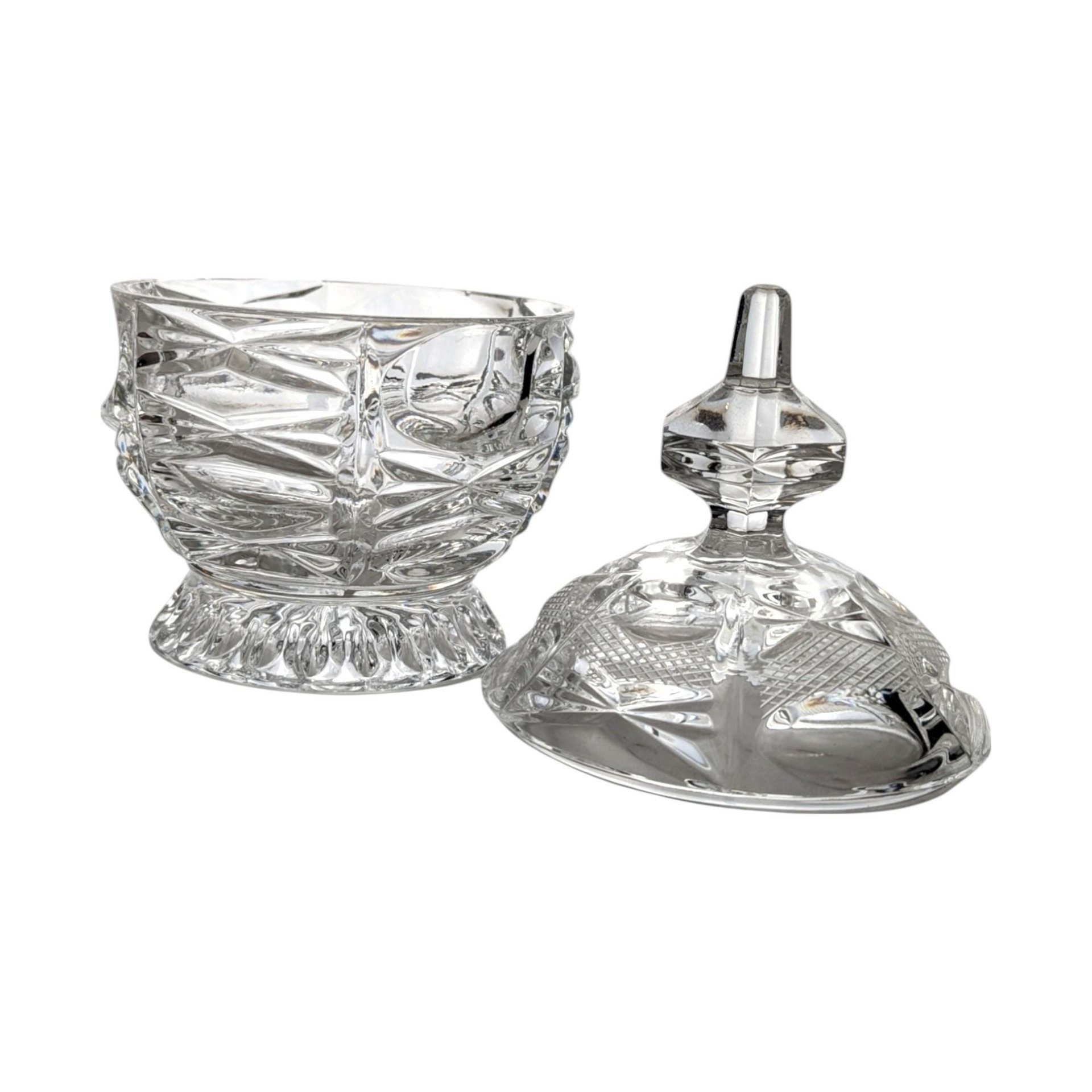 Vintage Crystal Glass Candy Dish with Lid, Clear Glass, Home Decor, Hostess Gift, Candy Jar, Trinket Dish
