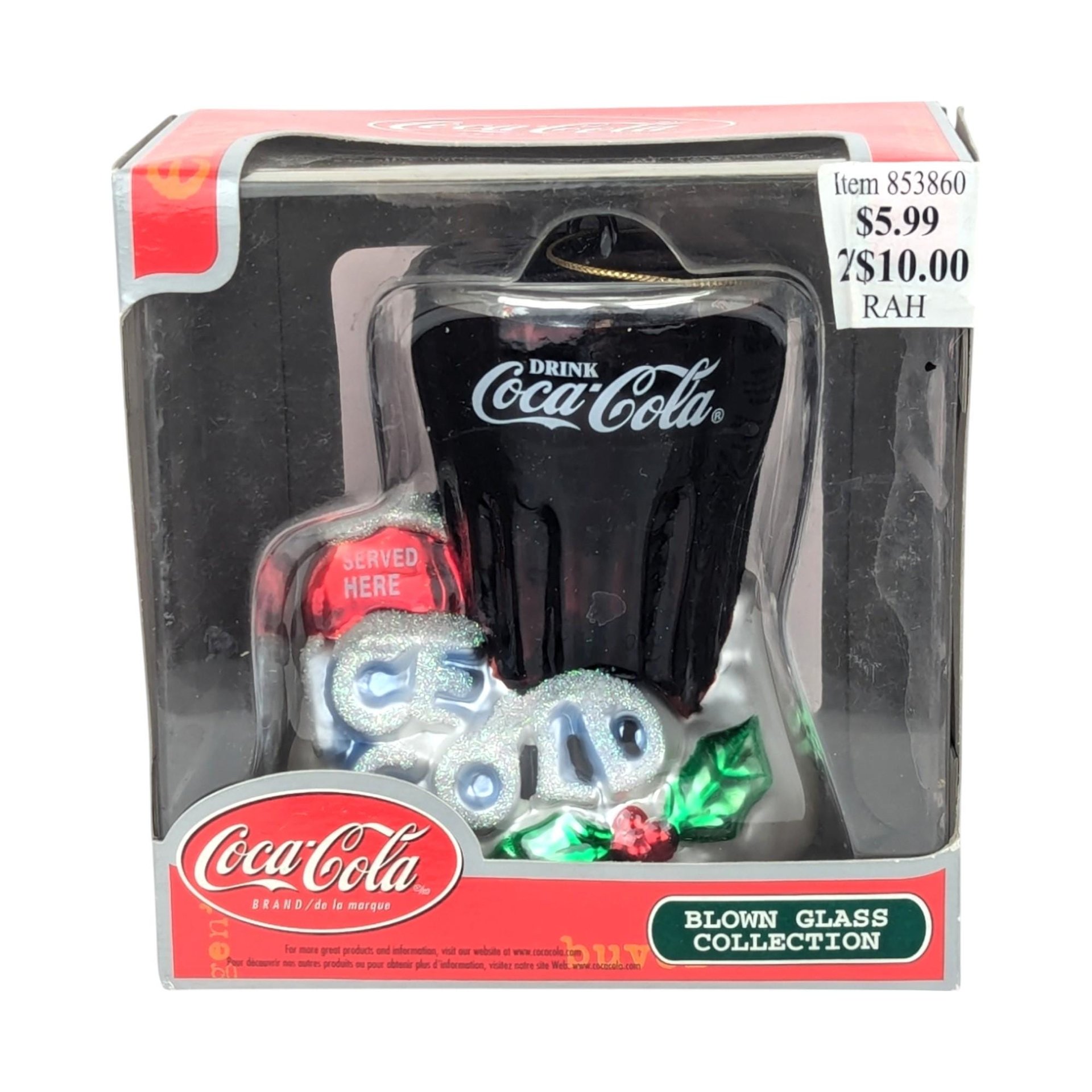 Vintage Coca-Cola "Served Here" Blown Glass Ornament | Christmas Ornament | Coke Collectible | Soda Fountain Decor