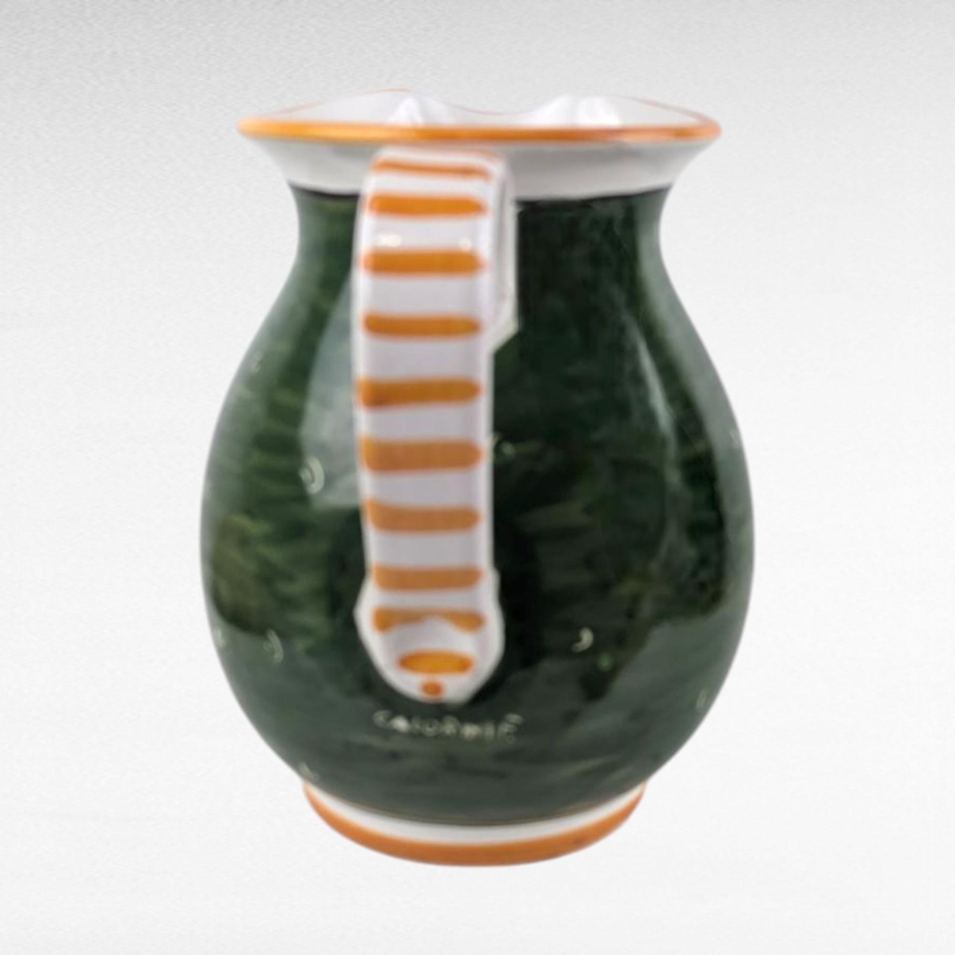 Vintage Italian Pottery Vino Pitcher, Hand Painted Ceramic Wine Carafe with Grape Motif, Made in Italy, Tuscan Kitchen Decor, Rustic Barware