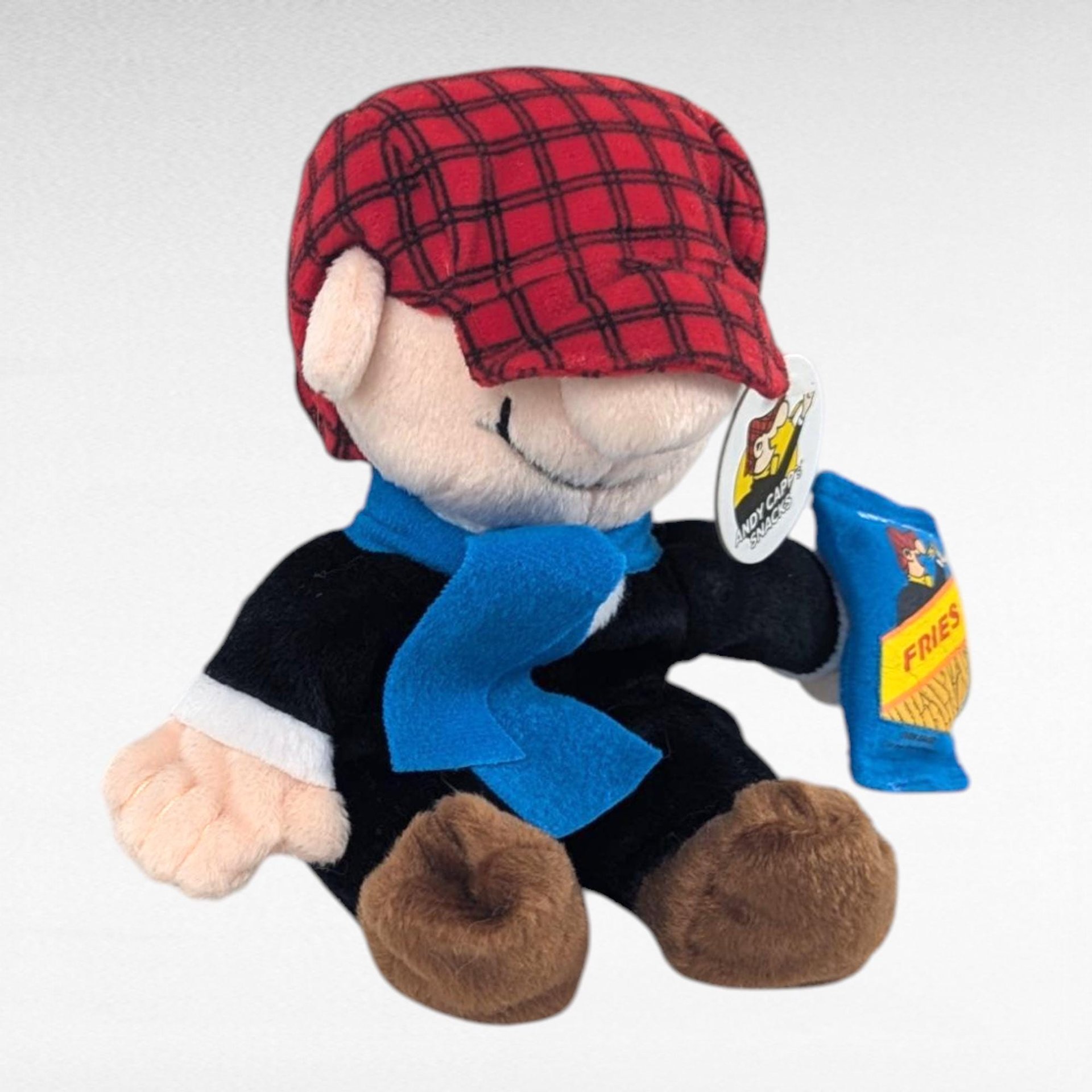 Vintage 1999 Andy Capp Plush Toy with Tag, Advertising Character for Fries Snacks, Collectible Comic Strip Stuffed Figure