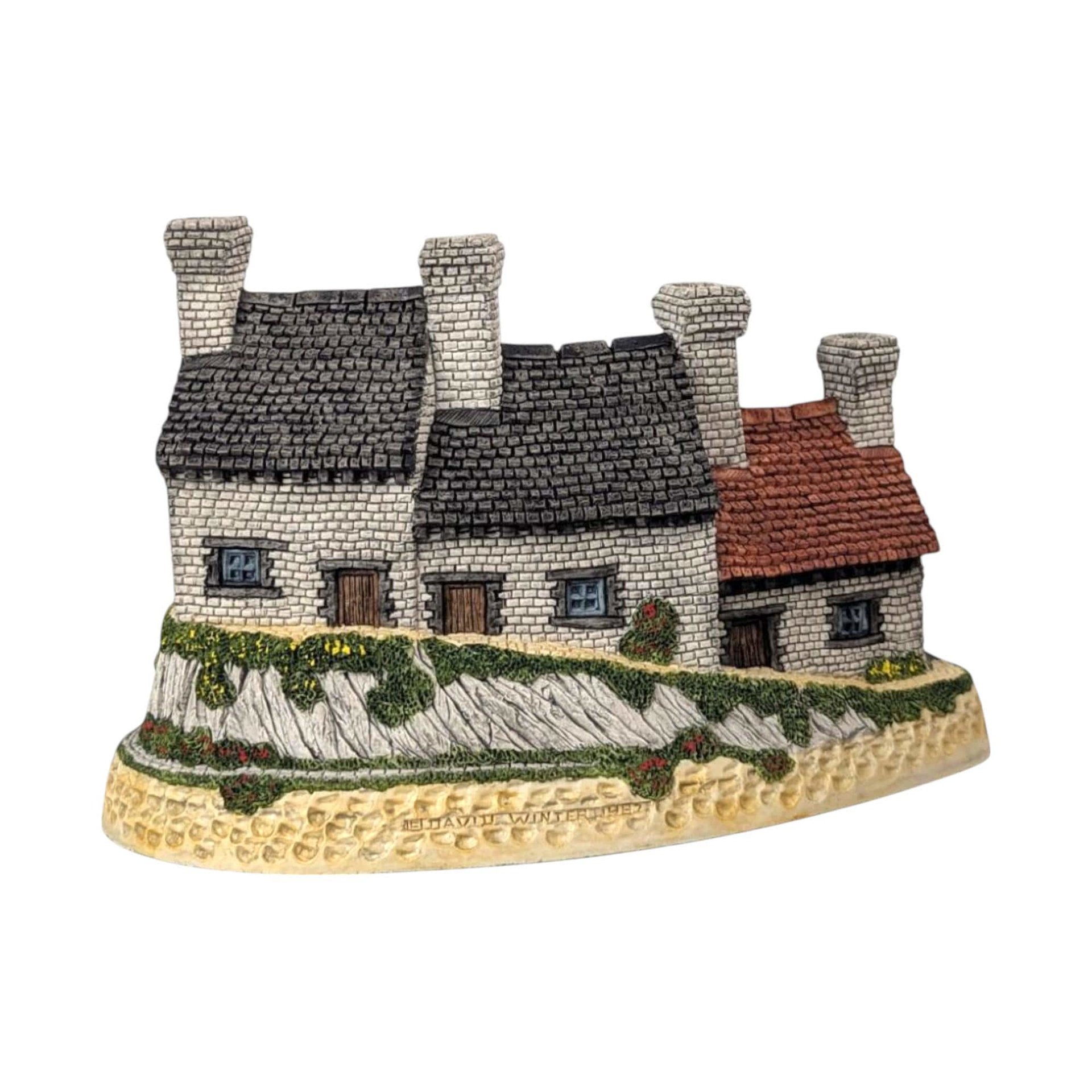 1987 David Winter Miners Row, The Midland Collections, English Village Sculpture, Vintage Collectible, Gift for Collector