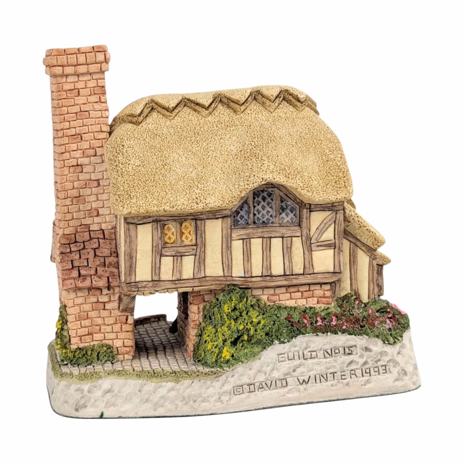 1993 David Winter Whileaway Cottage, Quaint Country Cottage, Vintage Collectible Figurine, Gift for Collector, Miniature Building
