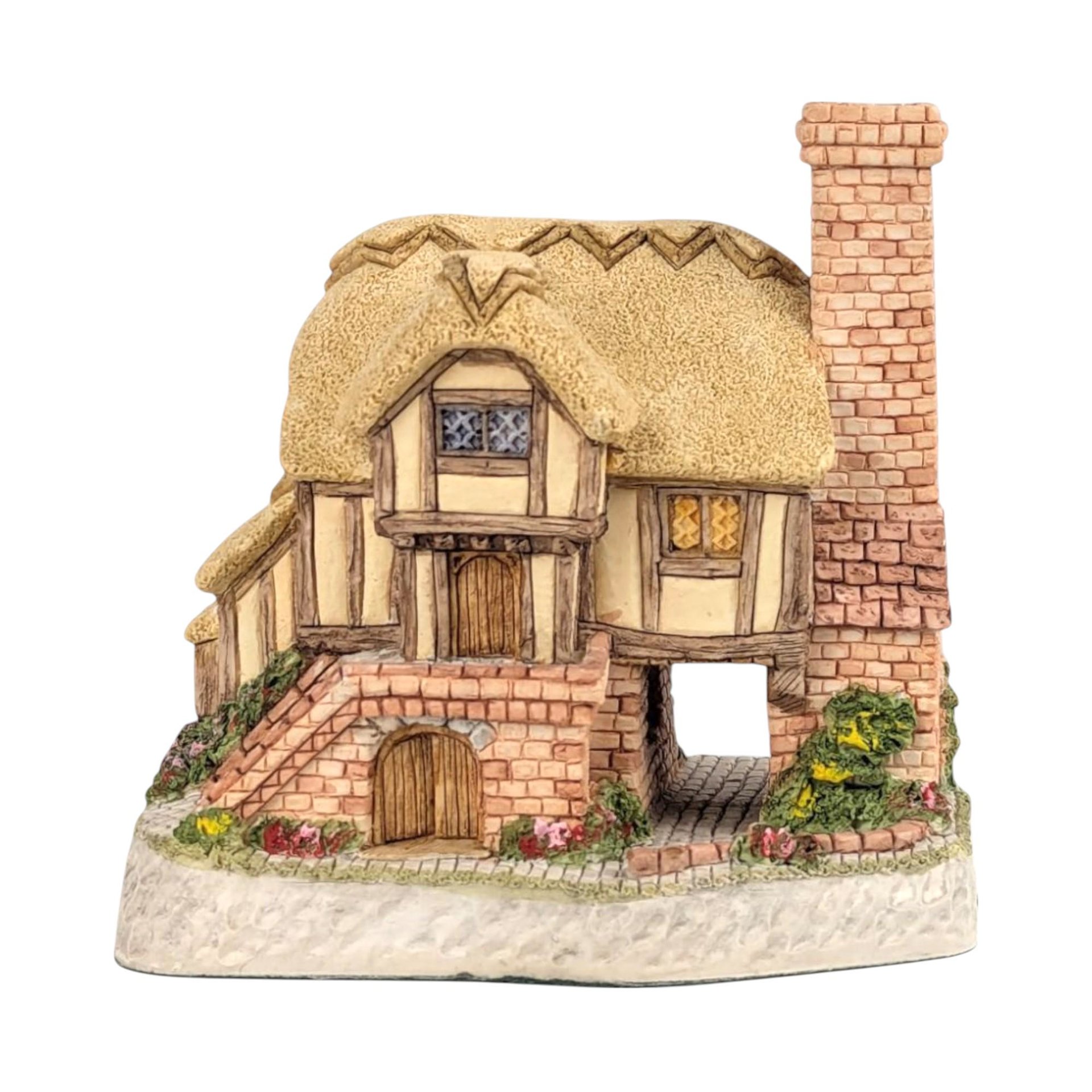 1993 David Winter Whileaway Cottage, Quaint Country Cottage, Vintage Collectible Figurine, Gift for Collector, Miniature Building