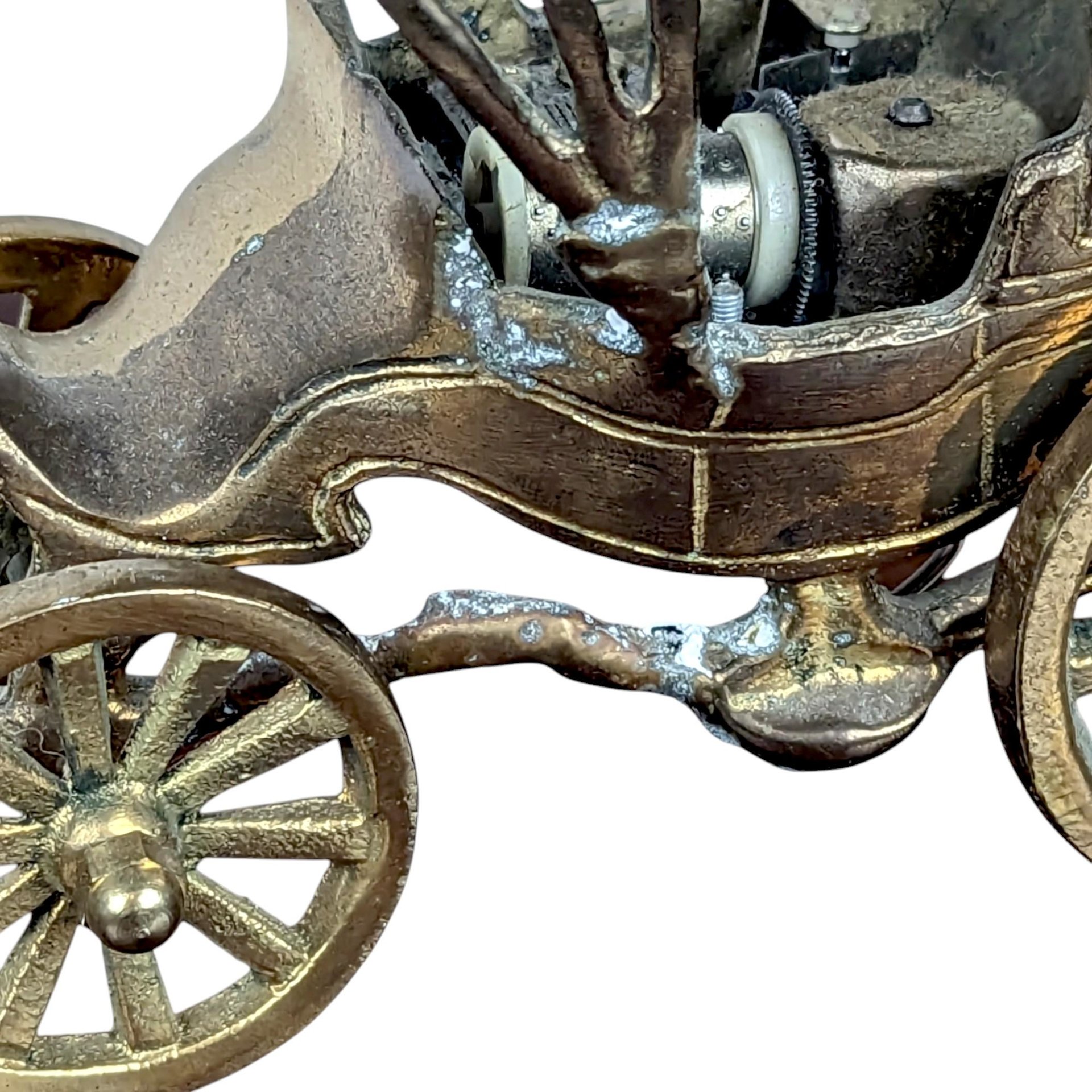 Vintage Metal Carriage Music Box, Collectible Figurine, Antique Decor, Gift for Music Lover, Victorian Era Style