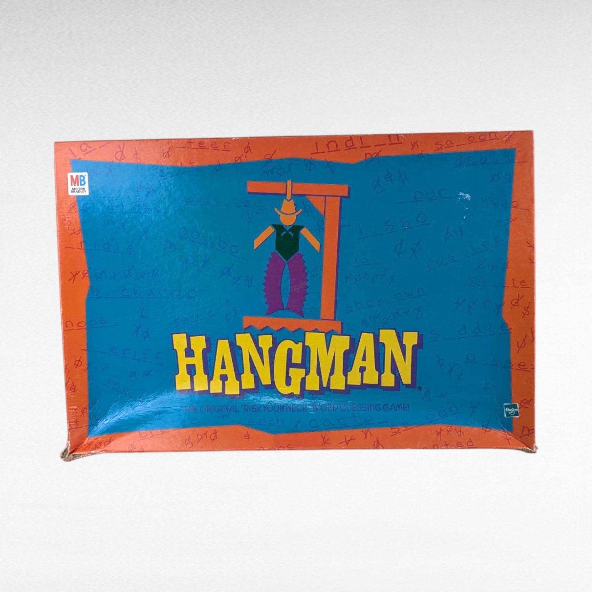 Vintage 1988 Hangman Board Game by Milton Bradley, Complete 80s Word Guessing Game, Family Game Night Toy