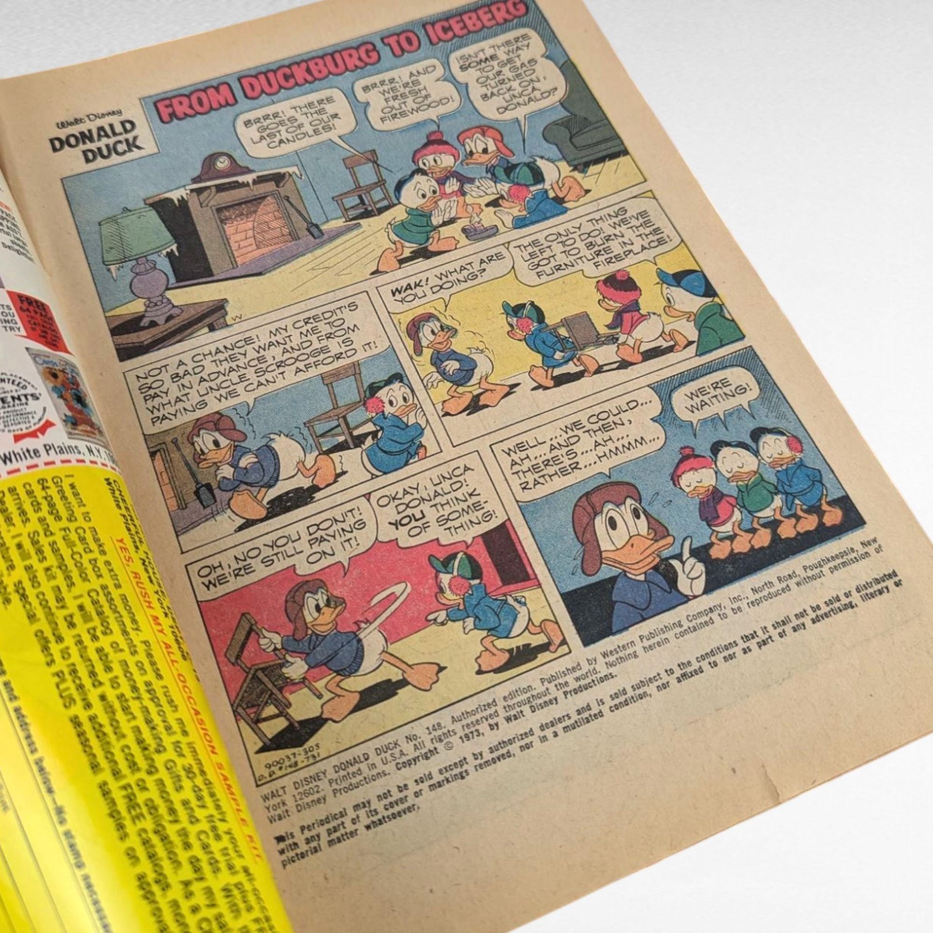 Lot of 3 Vintage Donald Duck Comics, 1970s Walt Disney Whitman Gold Key Issues, The Giant of Duckburg #190, #148, #180 Comic Book Set
