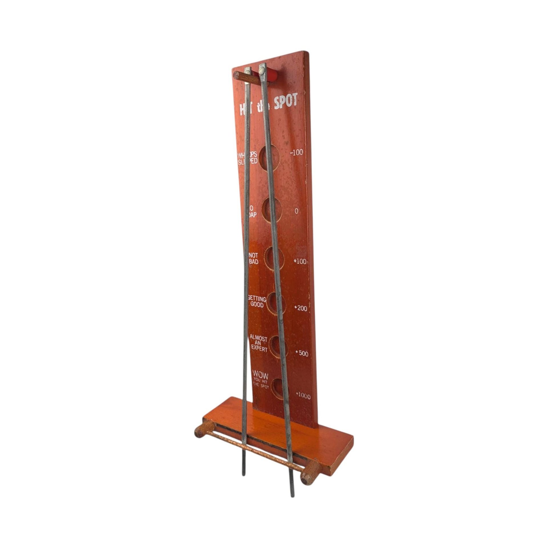 1960s Hit The Pot Wood Dexterity Game, Vintage Bar Game or Man Cave Decor, Mid-Century Skill Toy