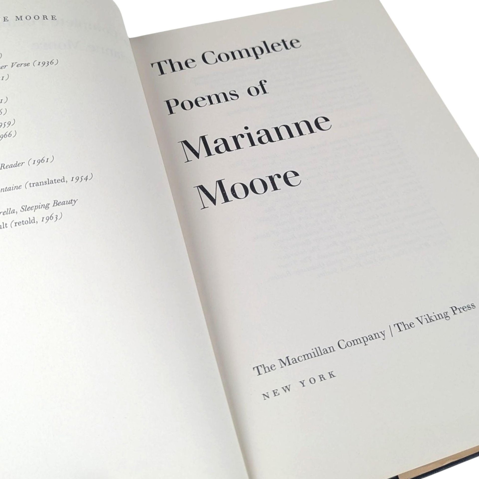 The Complete Poems of Marianne Moore 1967 Hardcover, Vintage American Poetry Book with Dust Jacket, Modernist Literature