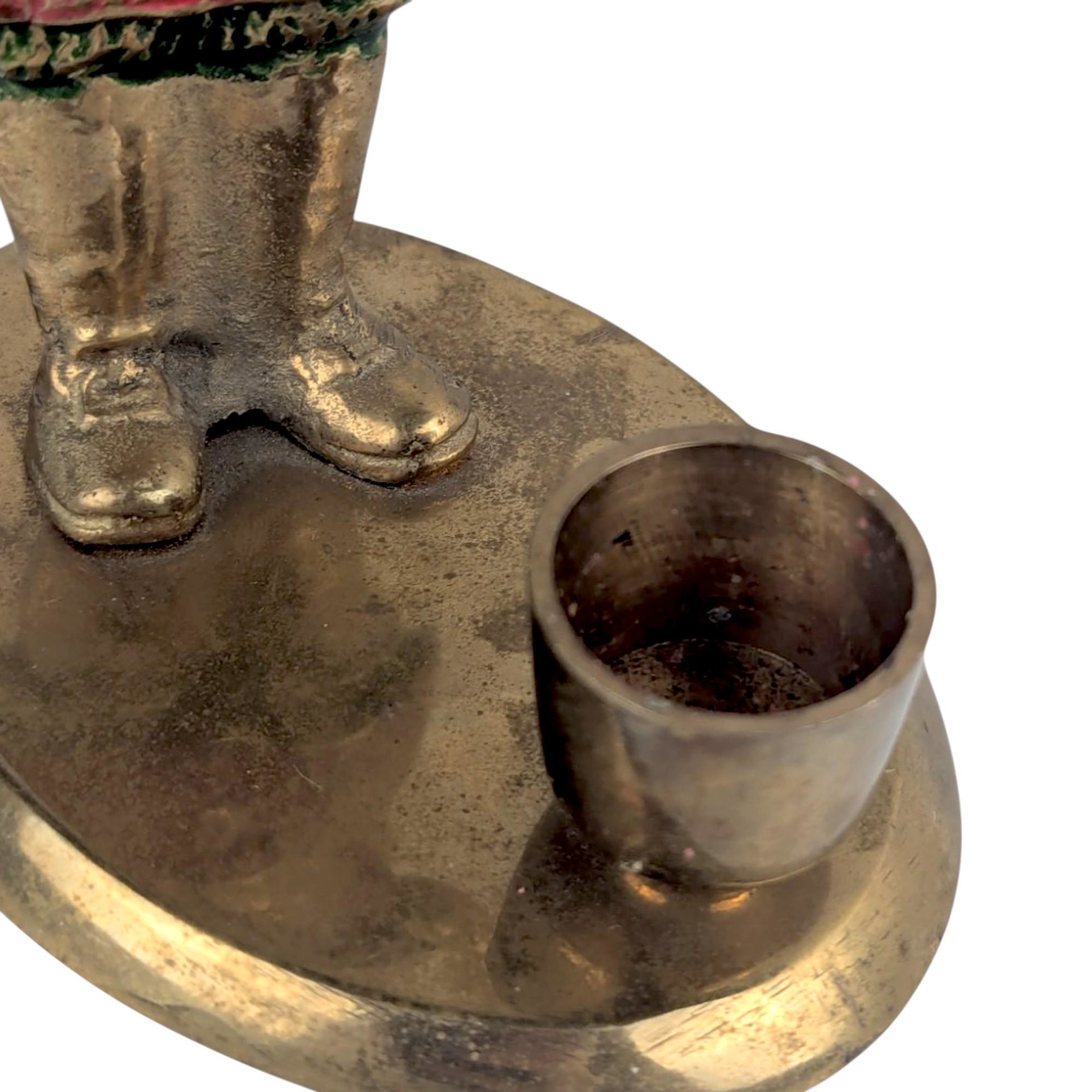 Vintage Metal Santa Taper Candle Holder, 6.5" Christmas Decor, Brass Santa Candle Holder, Holiday Mantle Decor, Gift for Santa Collectors