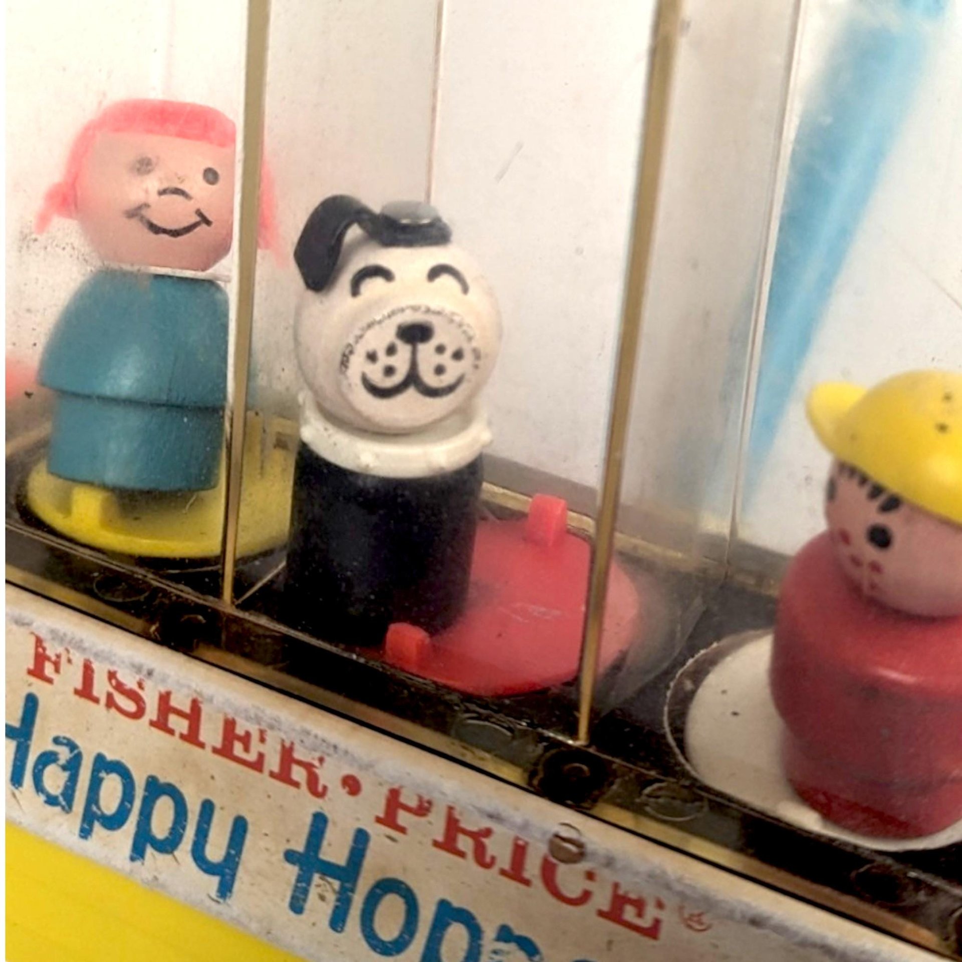 Vintage 1969 Fisher Price Happy Hoppers Push Toy - Classic Toddler Walking Toy - Collectible Mid Century Modern Toy