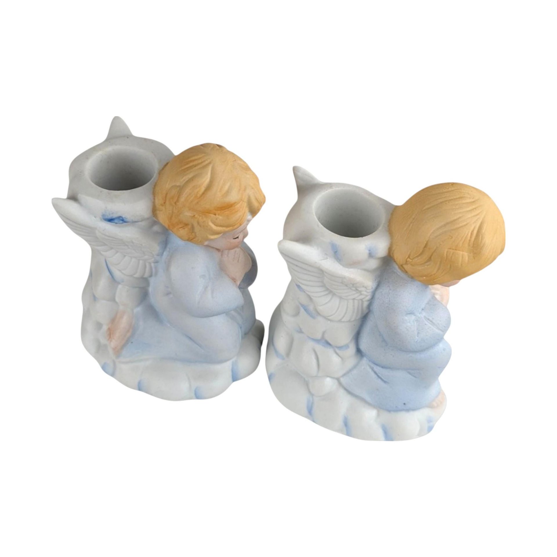 Vintage Ceramic Angel Figurine Lot, Homco, Lefton, Praying Candle Holders, Angel Collector Gift, Religious Decor