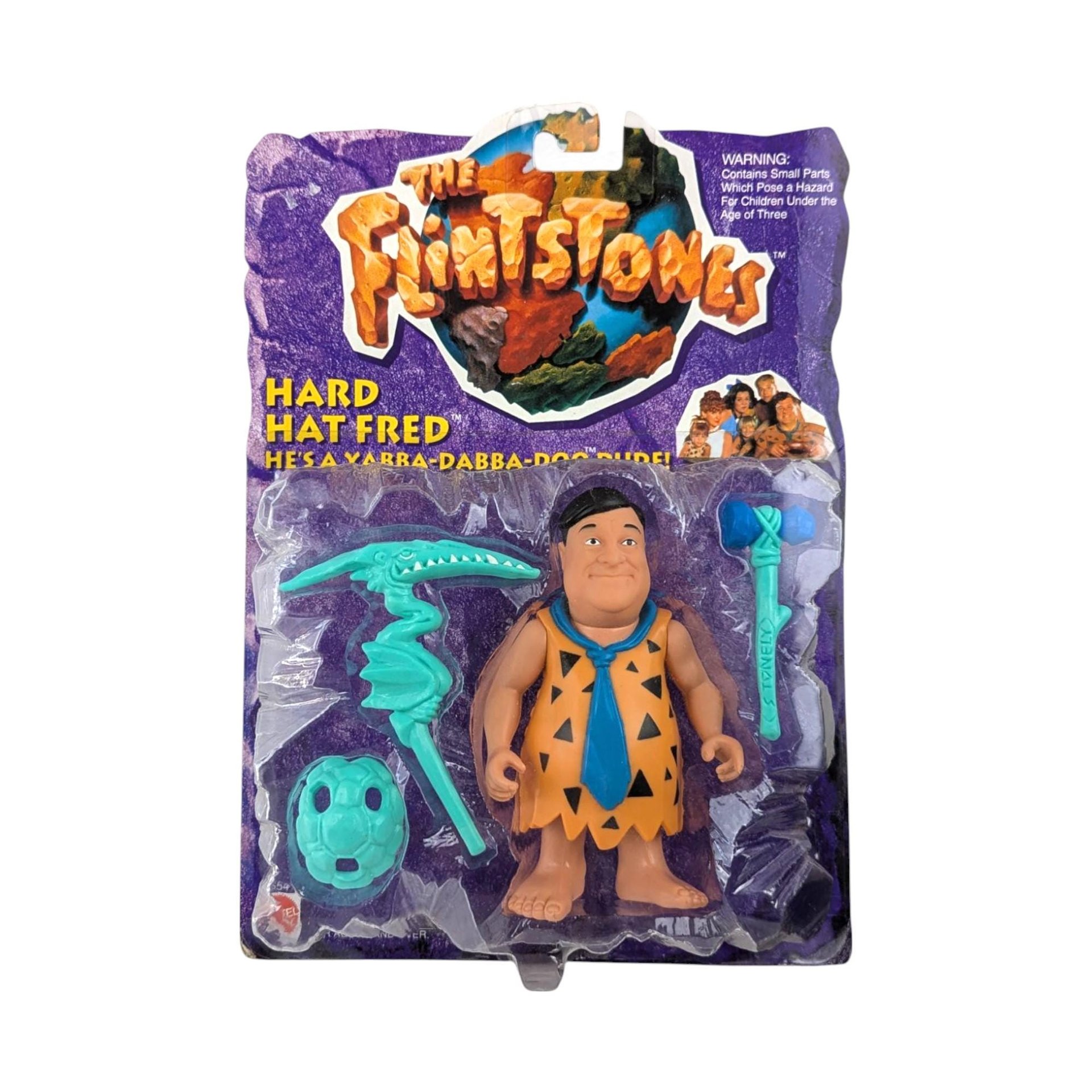 Mattel Flintstones Toy Set, Wilma & Pebbles, Hard Hat Fred, New in Package, Vintage Collectibles