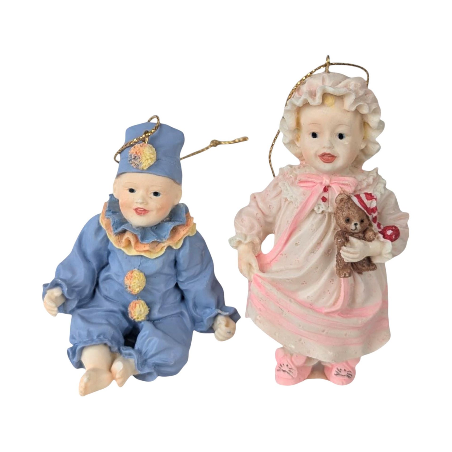 Vintage Ashton Drake Baby Ornaments, Set of 12, Resin Figurines, Collectible Nursery Decor, Christmas Tree Ornaments