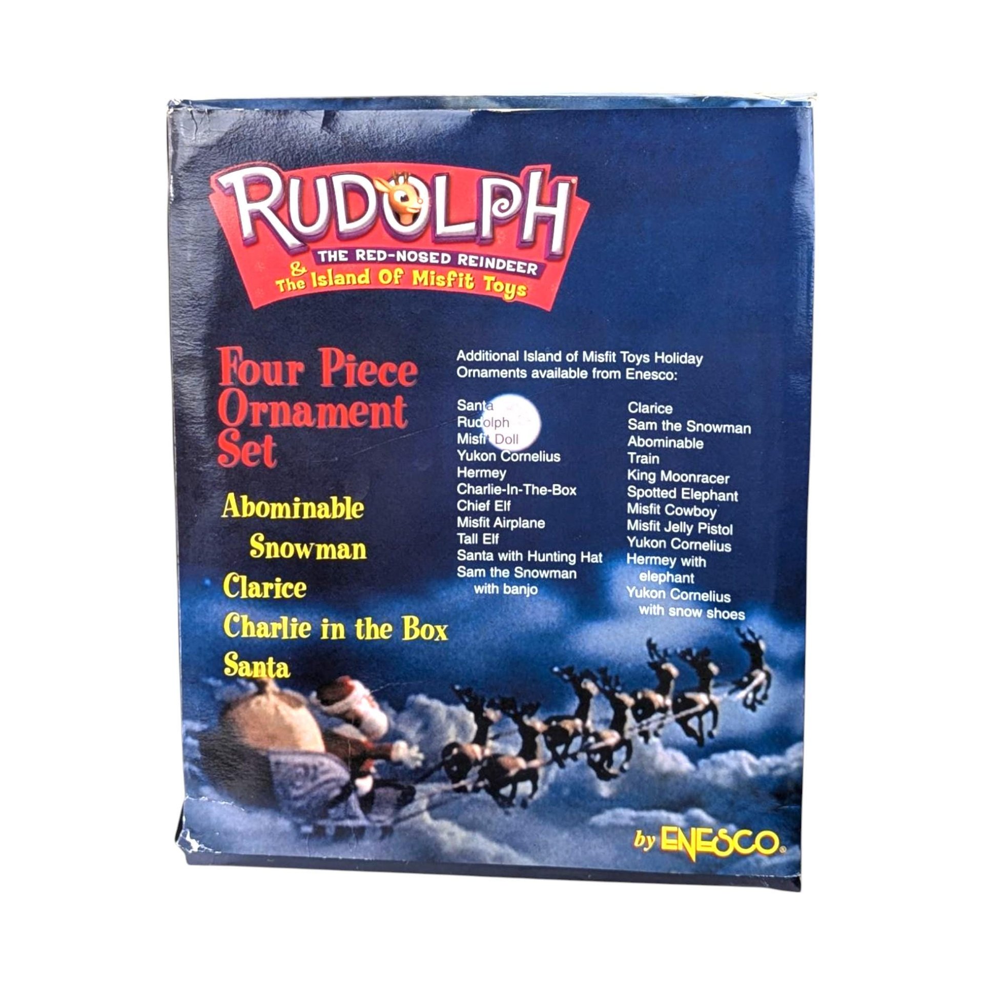 2000 Enesco Rudolph Ornament Set, Misfit Toys, 4 Piece, New in Package, Christmas Decor, Collectible Ornaments