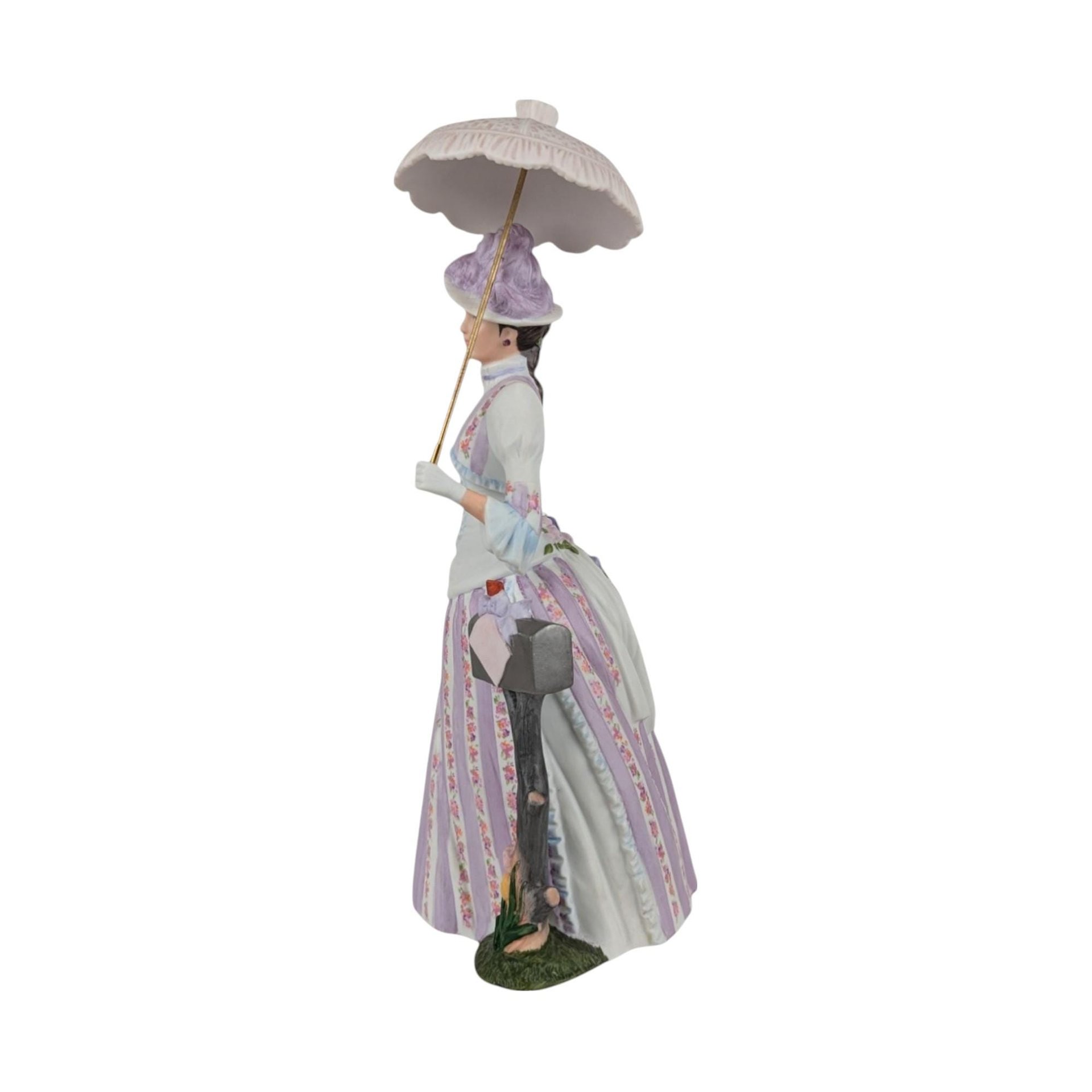 1988 Avon Presidents Club Albee Award Figurine, Vintage Avon Collectible, Woman with Umbrella, Sales Achievement Award, Recognition Gift