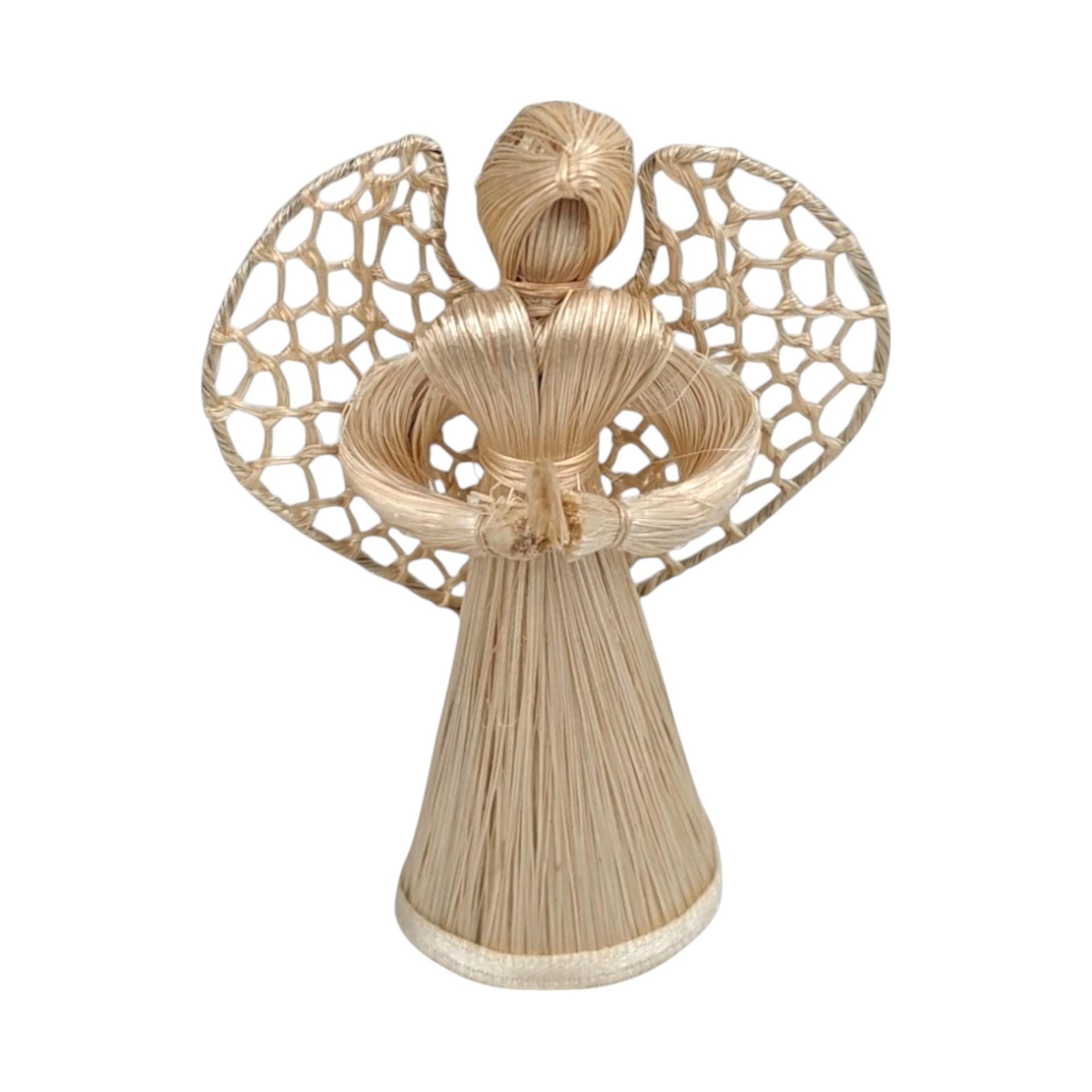 Corn Husk Angel Figurines | Set of 3 Praying Angels | Rustic Angel Decor | Handmade Angel Trio | Natural Fiber Art
