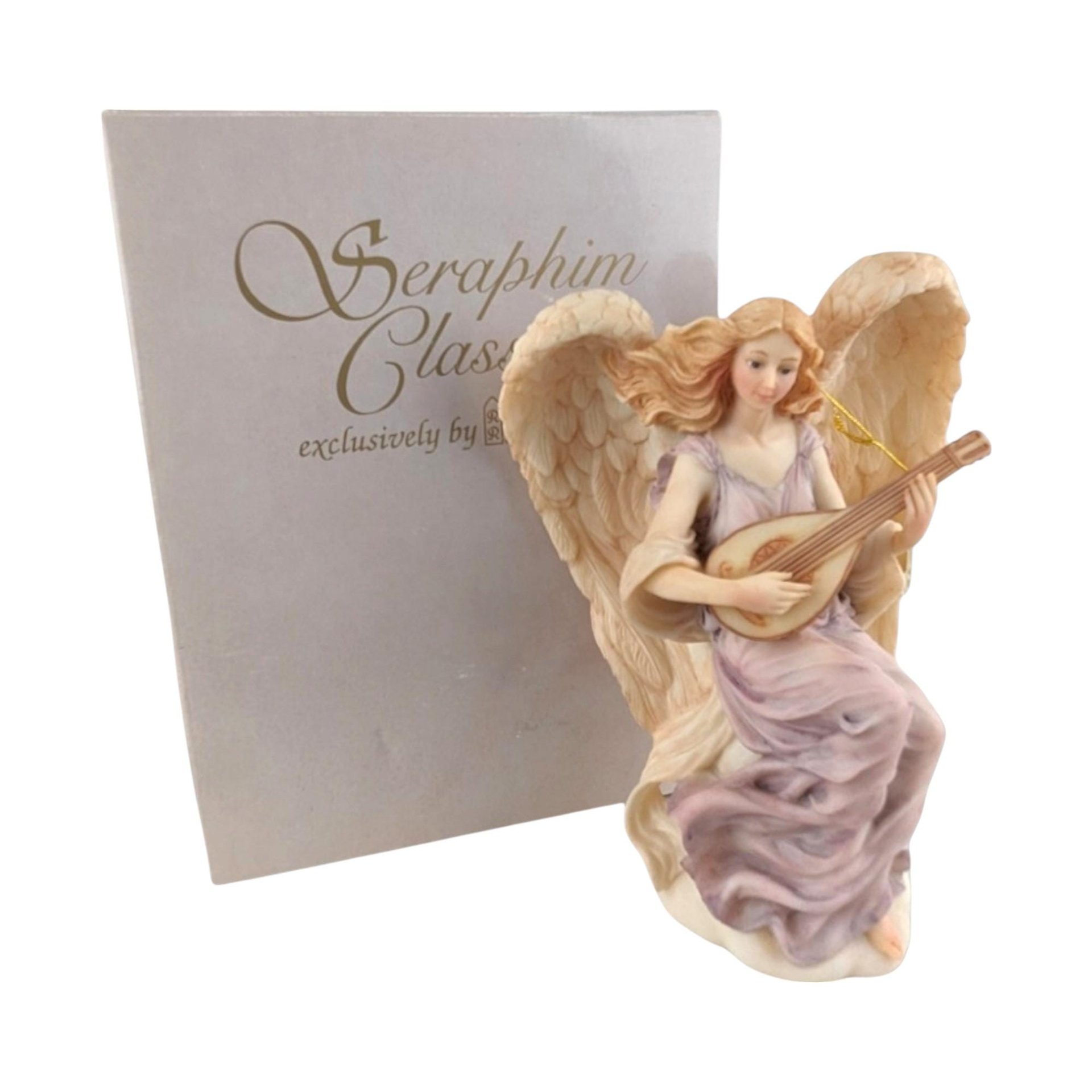 Vintage Roman Seraphim Classics Lydia "Winged Poet" Angel Figurine with Harp