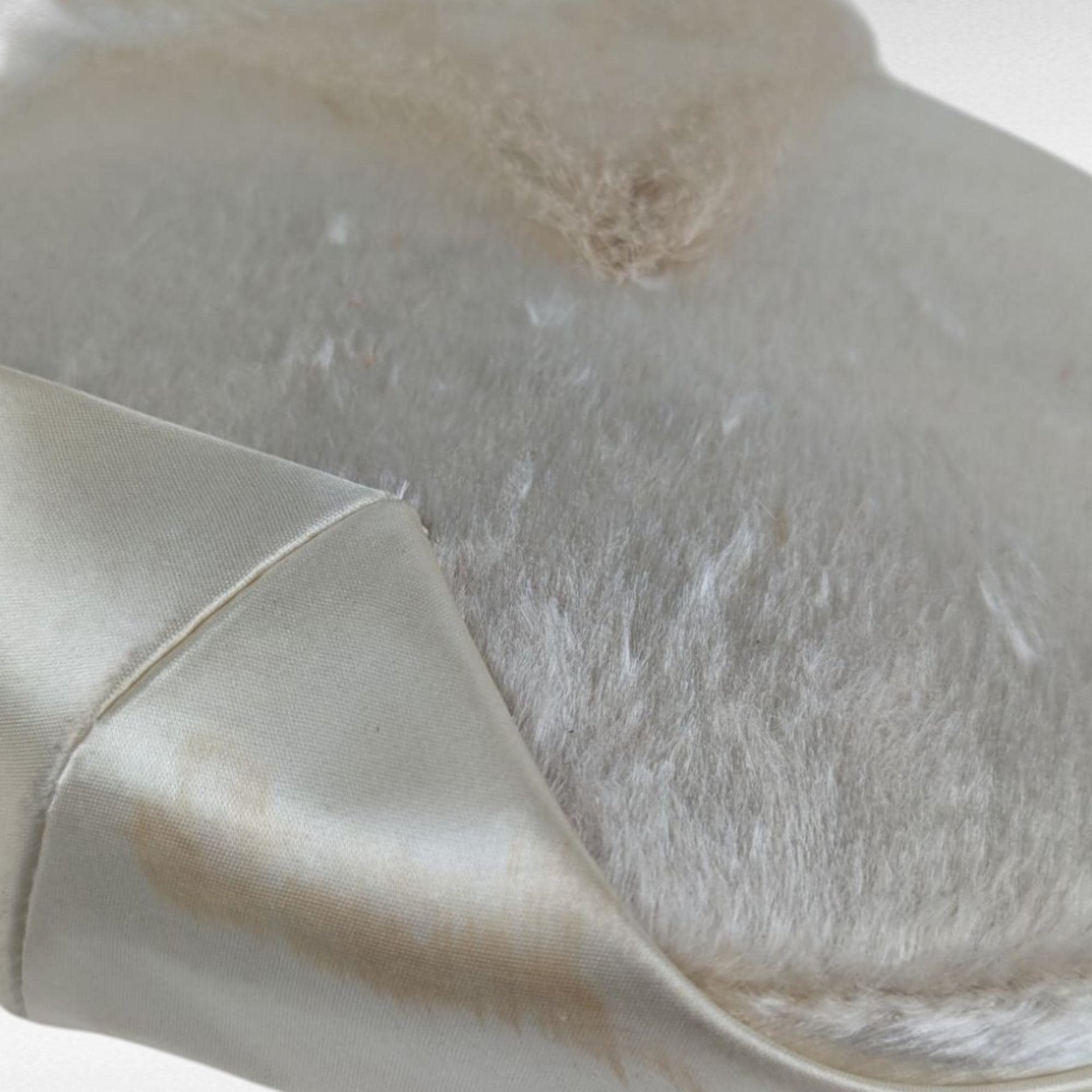 Vintage 1960s Martha Jean Bridal Pillbox Hat with Birdcage Veil, Ivory Satin Cocktail Hat for Display or Restoration