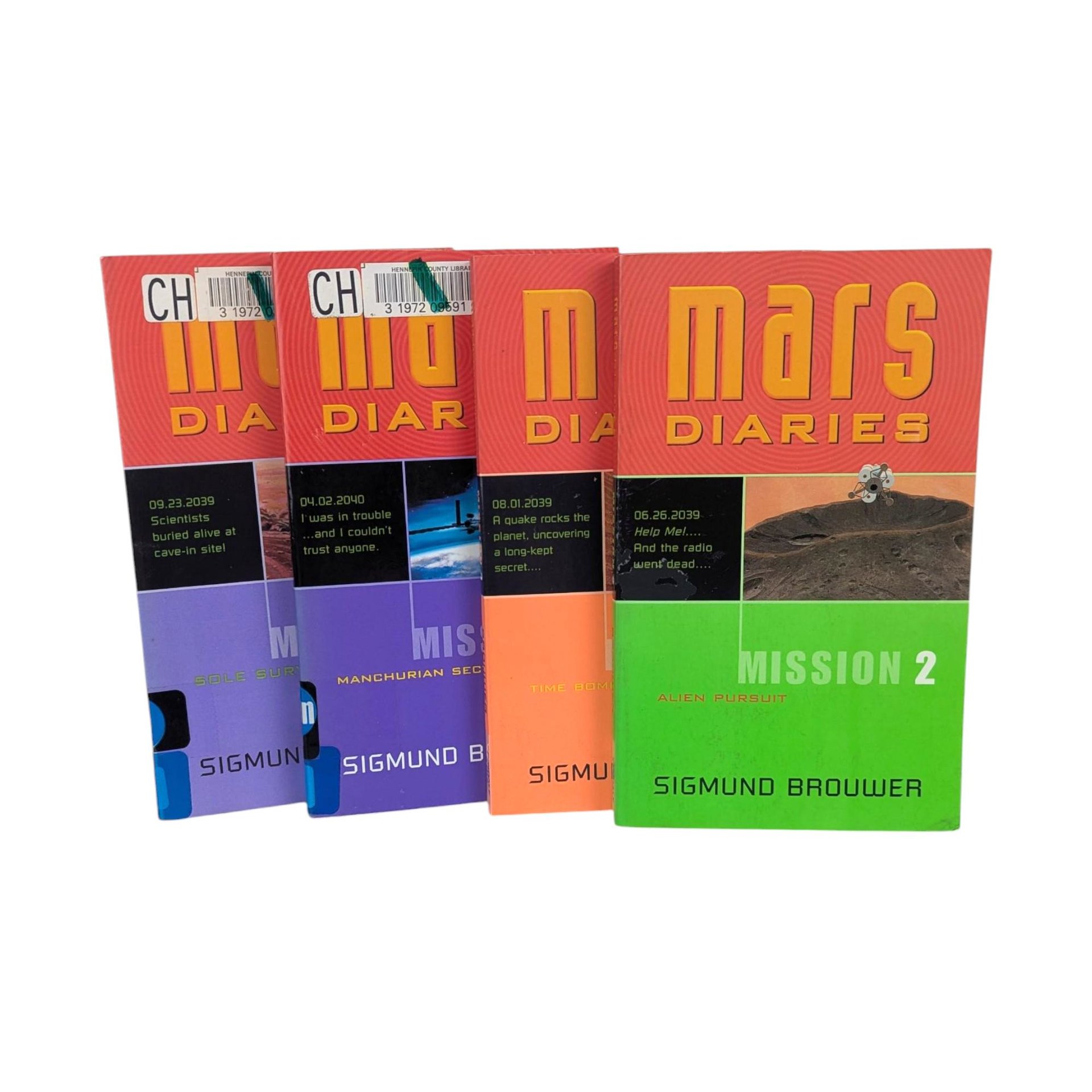 Vintage Mars Diaries Book Set, Sigmund Brouwer YA Sci Fi Series, Early 2000s Teen Paperbacks, Young Adult Space Adventure Novels