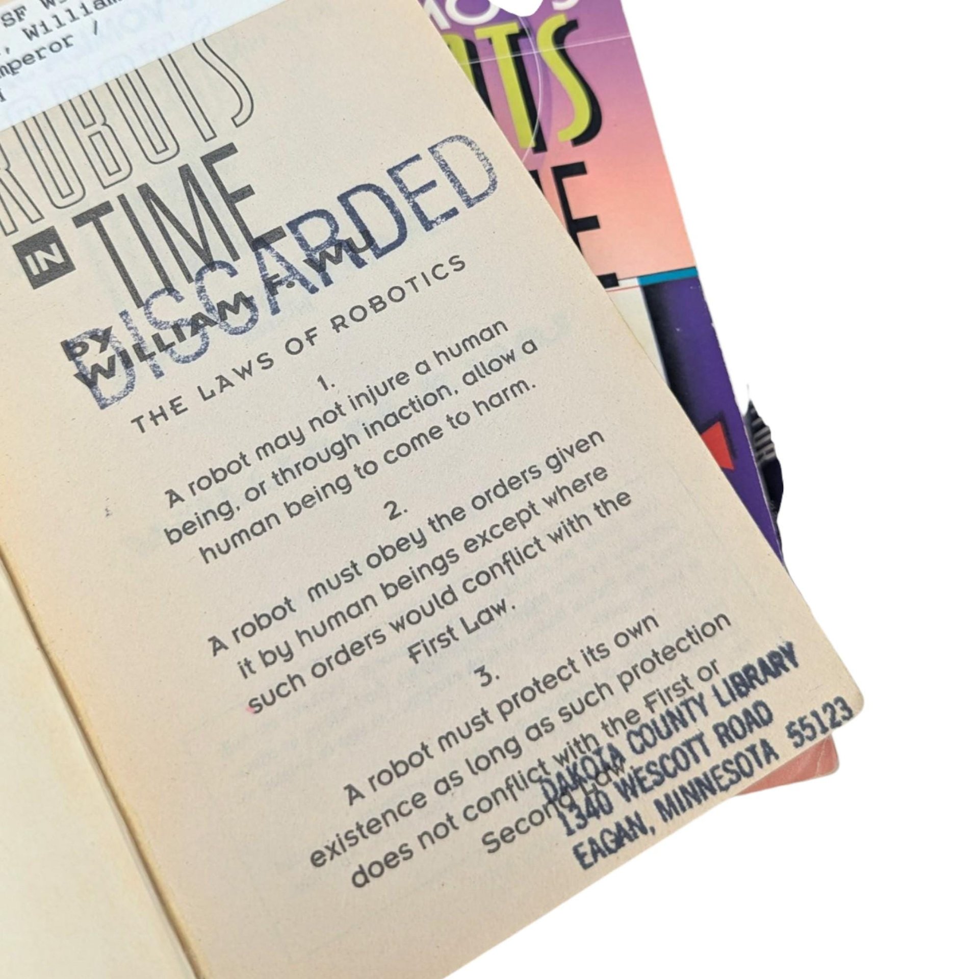 Isaac Asimov's Robots in Time Book Lot, William F Wu Sci Fi Series, Vintage 90s Paperback Set, Time Travel Robot Novels