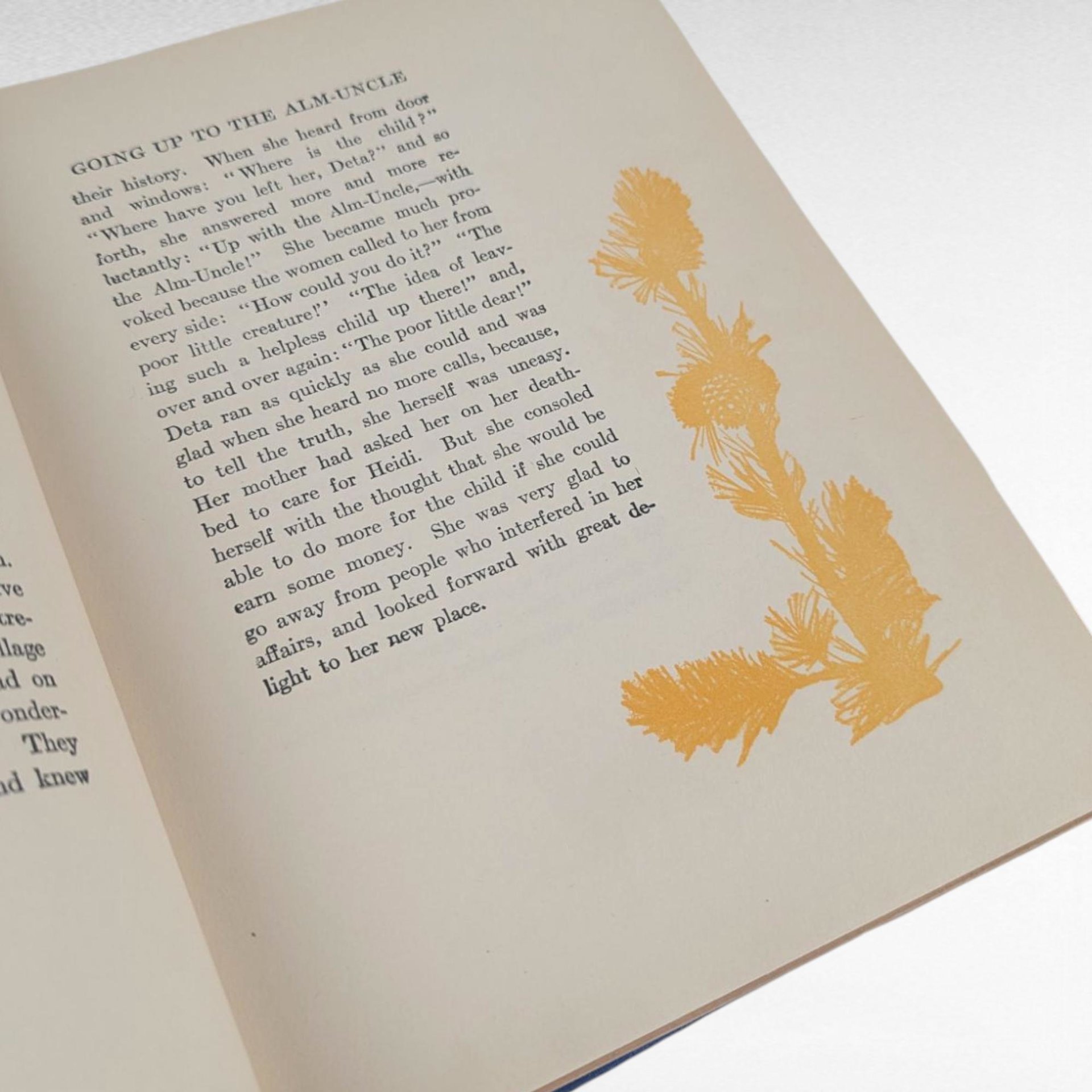 Antique 1919 Heidi Book by Johanna Spyri, Lippincott Edition with Maria L Kirk Illustrations, Vintage Blue Hardcover Childrens Classic