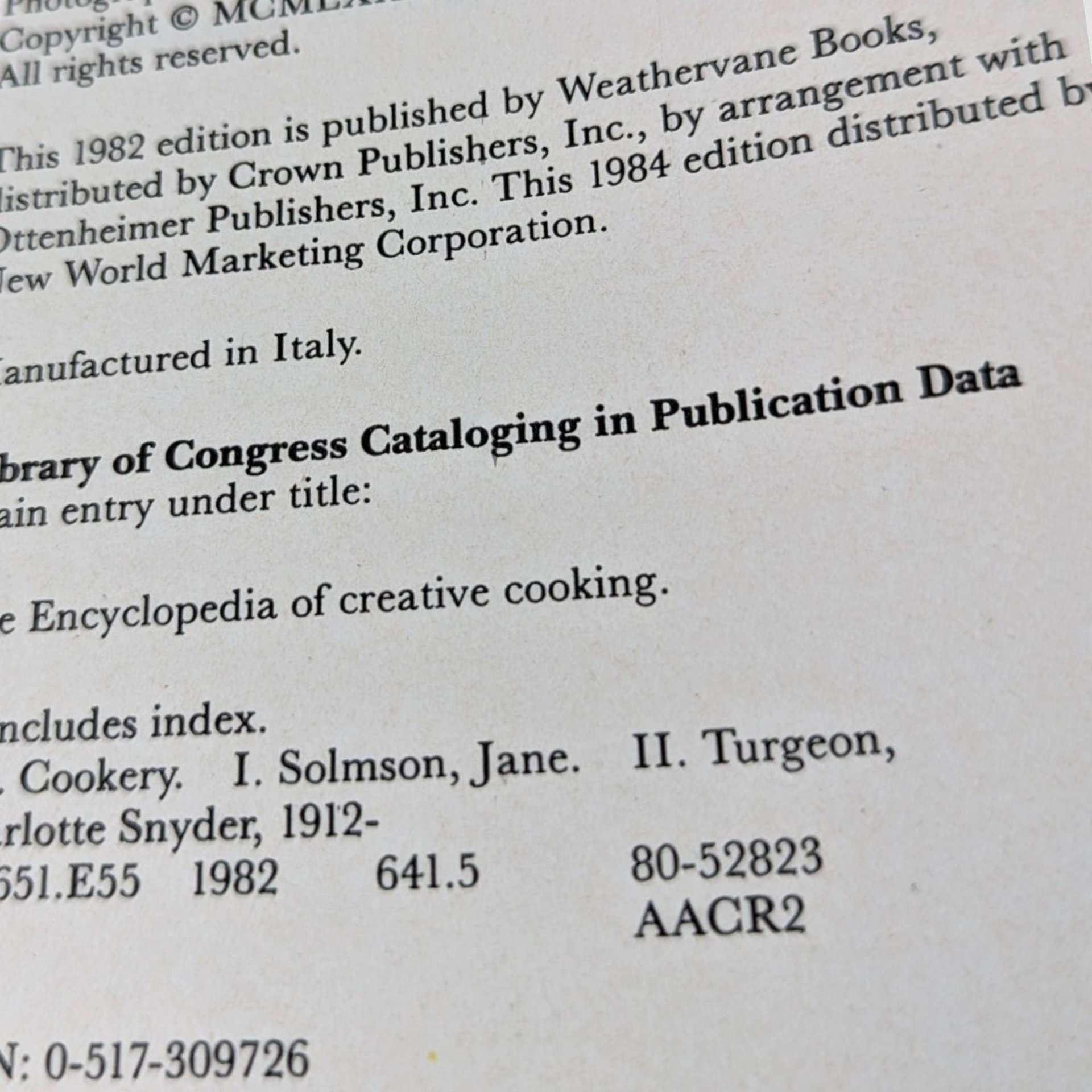 Vintage Cookbook Duo: 1979 Mary Hart Favorite Recipes & 1984 Encyclopedia of Creative Cooking