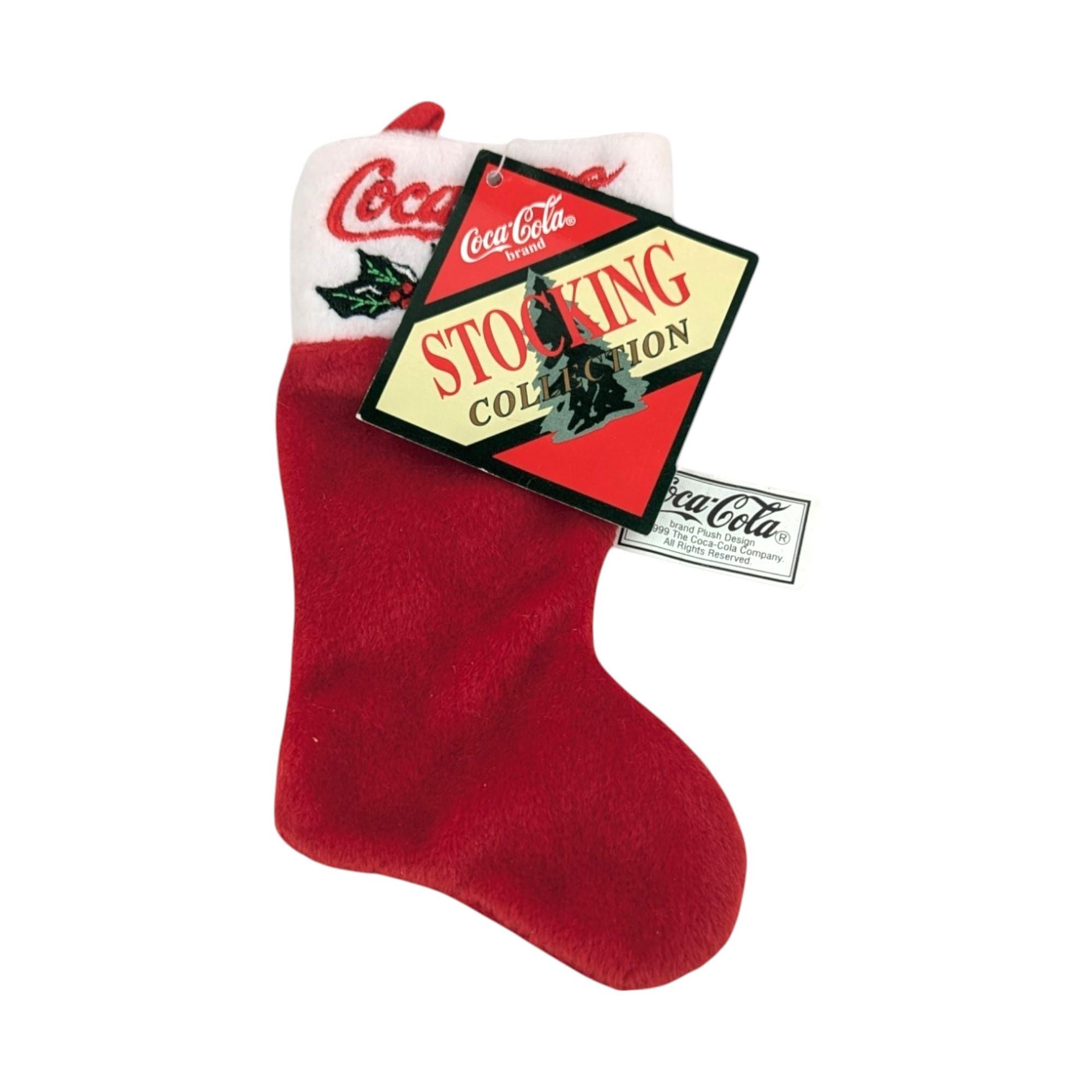 Vintage Coca Cola Christmas Lot: Hallmark Stickers, Stocking, Figurine, Ornaments - Holiday Collectibles