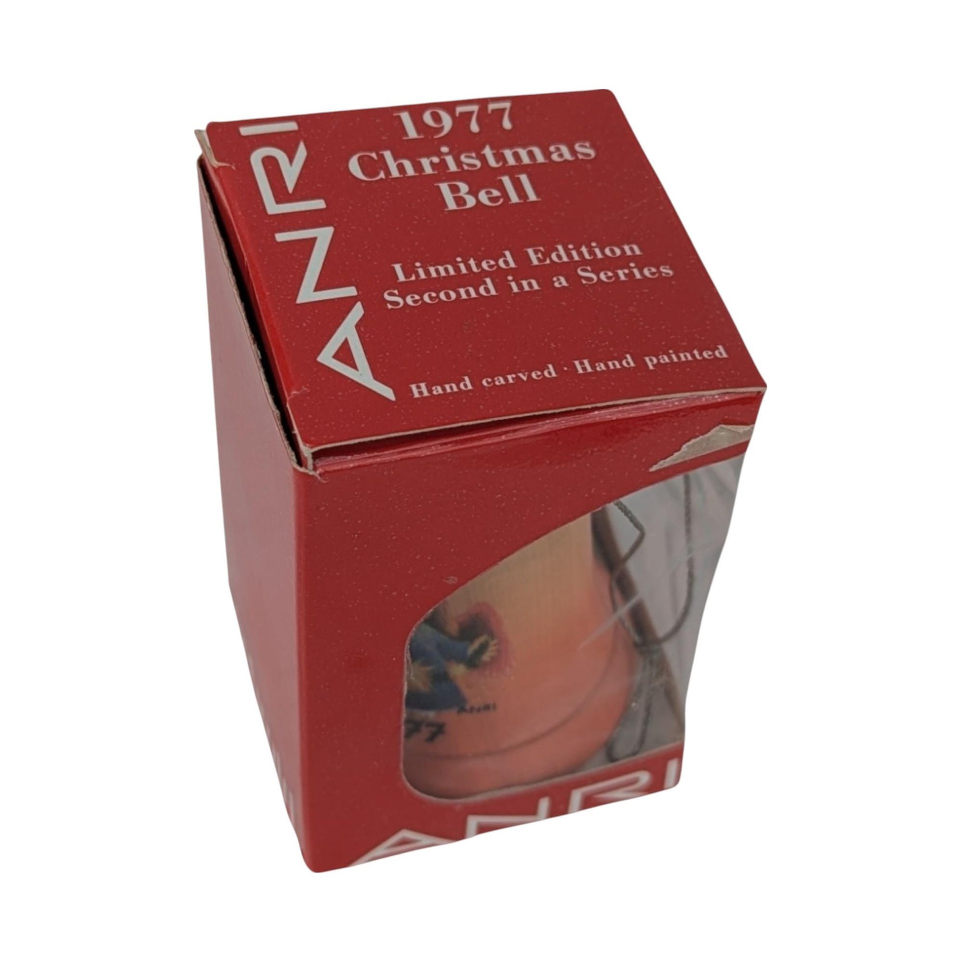 Vintage Anri Christmas Lot: 1989 Ornament, 1977 Bell, 1982 Annual Bell - Hand-Carved Collectibles