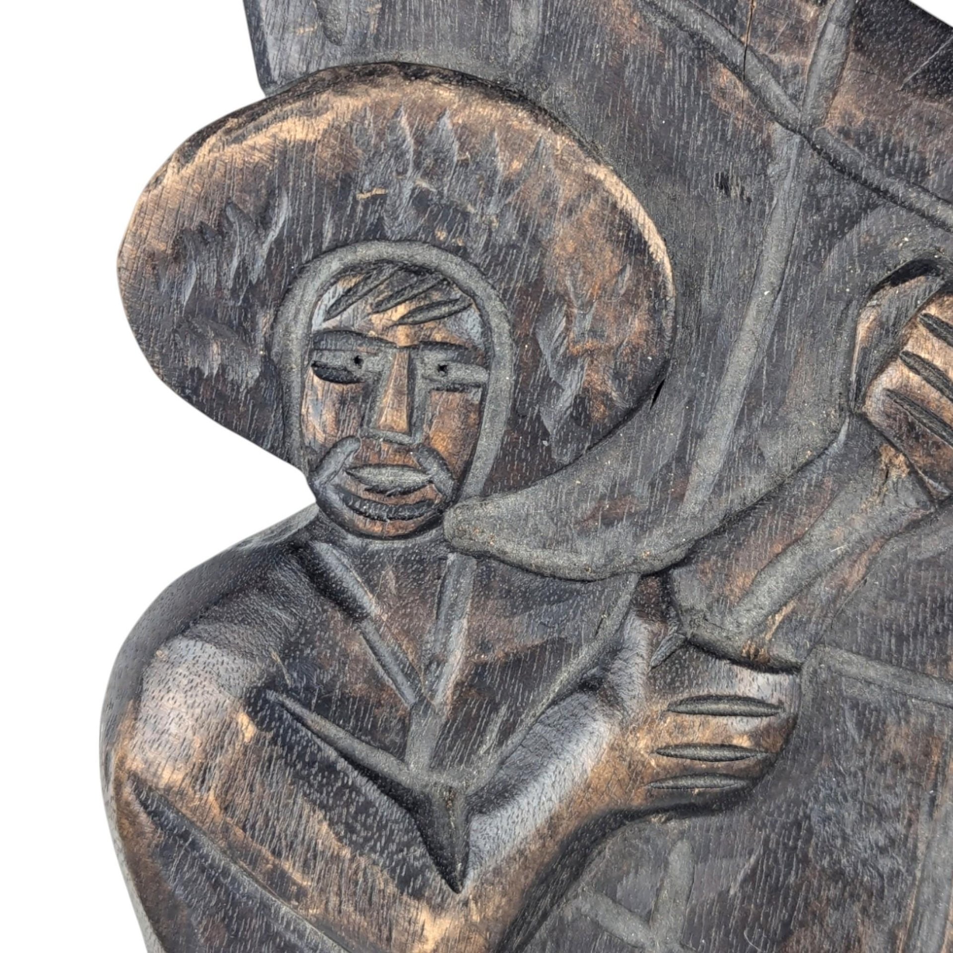 Vintage Carved Wood Sailor on Sailboat Wall Hanging, Nautical Decor, Gift for Him, Boating Enthusiast, Man Cave Art, 18 Inch