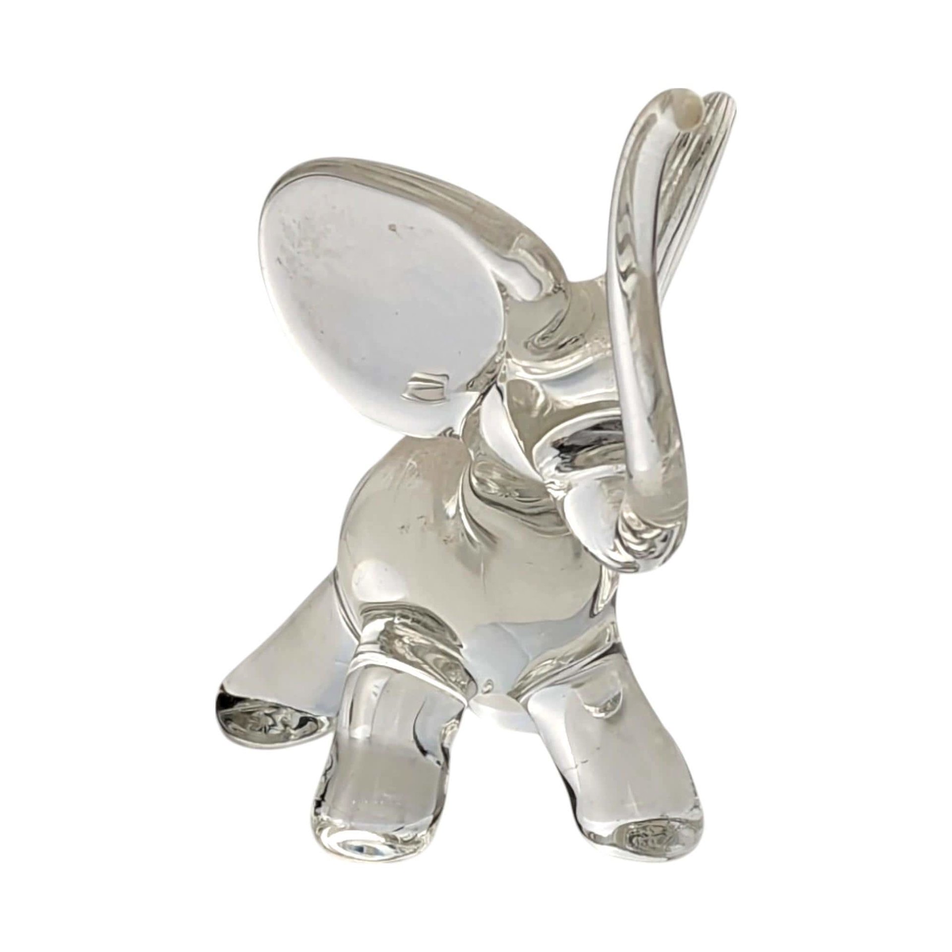 Vintage Glass Animal Figurines - Cat & Elephant Set - Clear Glass Decor, Collectible Glass, Animal Lover Gift