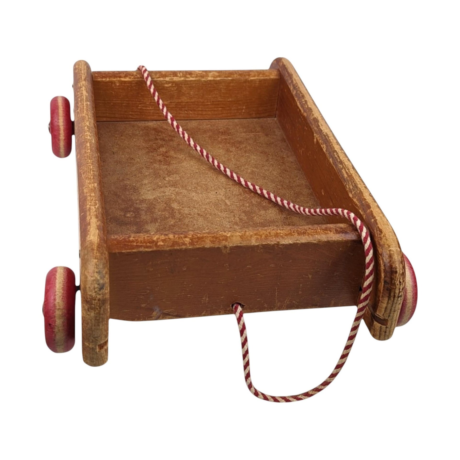 Vintage Playskool Colorol Wagon with Blocks | Wooden Pull Toy | Classic Toy | 1950s Toy | Educational Toy