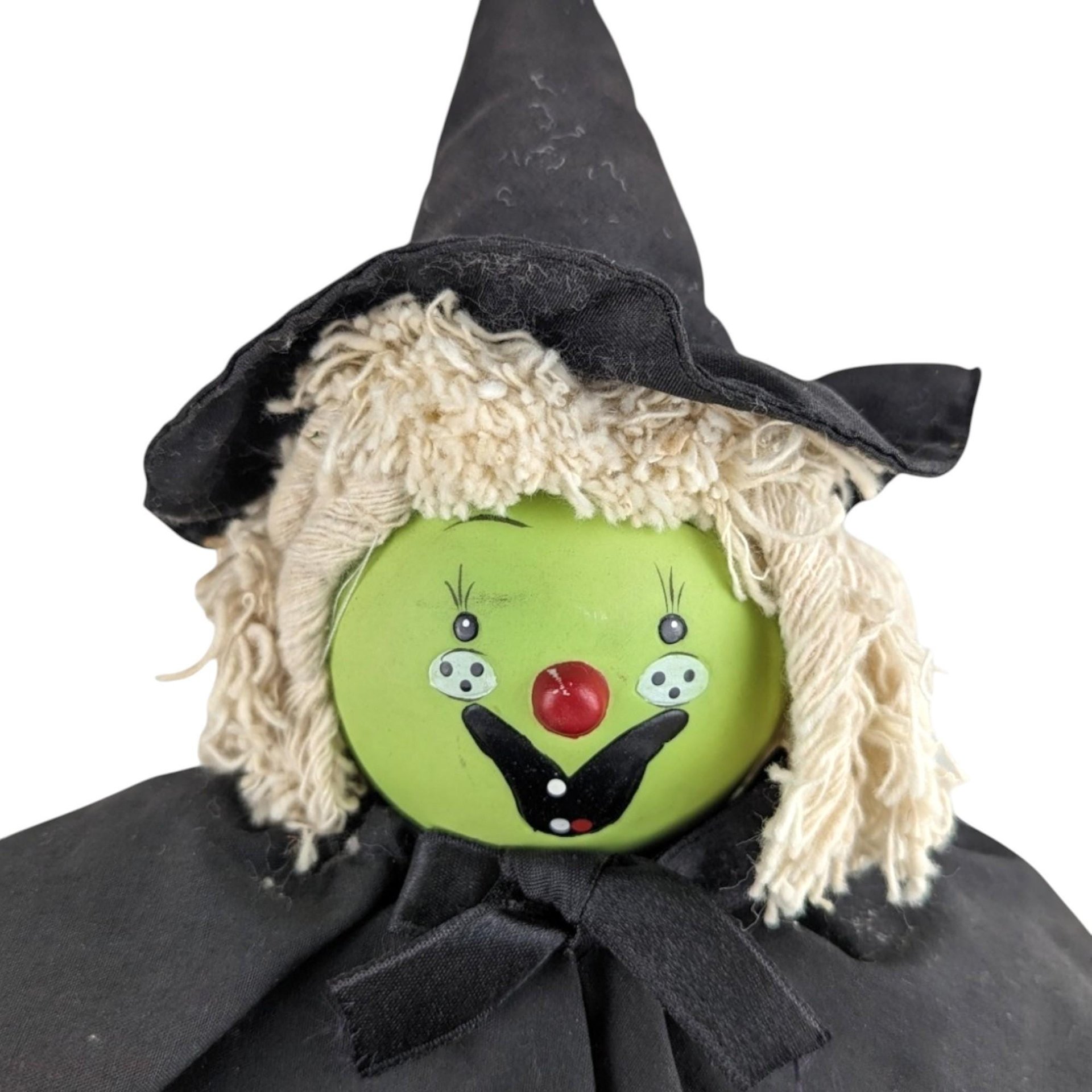Vintage Halloween Witch Doll Pair - Rope Hair Witch, Judy Hunter Jester Witch - Spooky Decor, Collectible Dolls, Halloween Gift